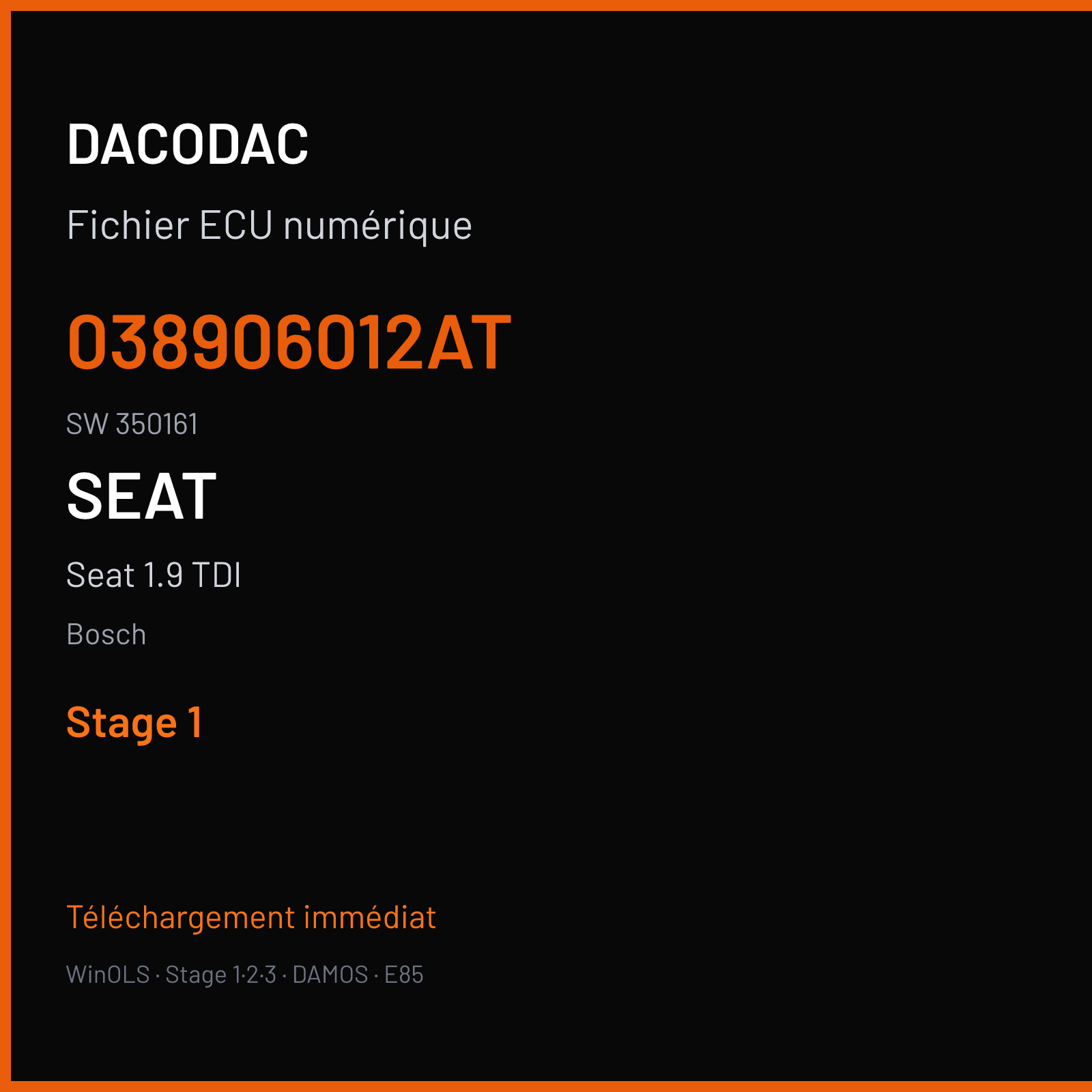 Seat 1.9 TDI (2002) — Bosch — 038906012AT · 350161 — Stage 1