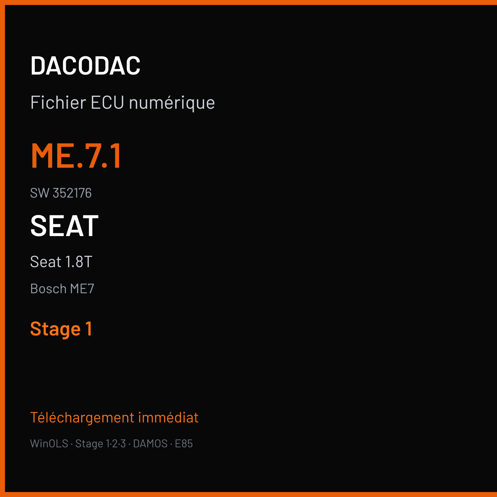 Seat 1.8T (2002) — Bosch ME7 — ME.7.1 · 352176 — Stage 1