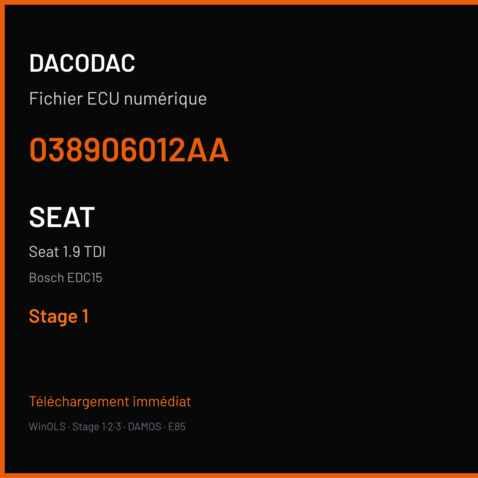 Seat 1.9 TDI (2002) — Bosch EDC15 — 038906012AA — Stage 1