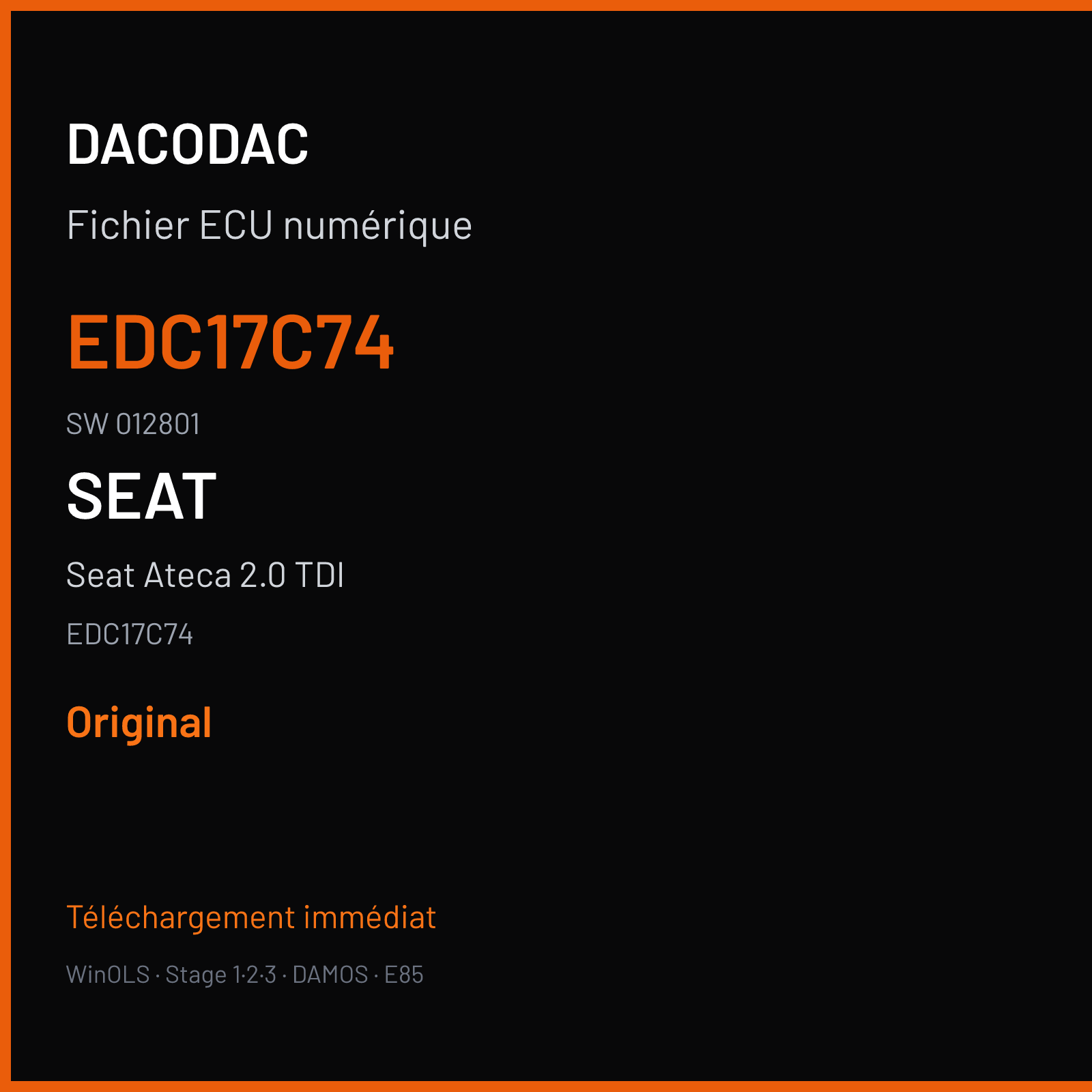 Seat Ateca 2.0 TDI (2018) — EDC17C74 — EDC17C74 · 012801 — Original