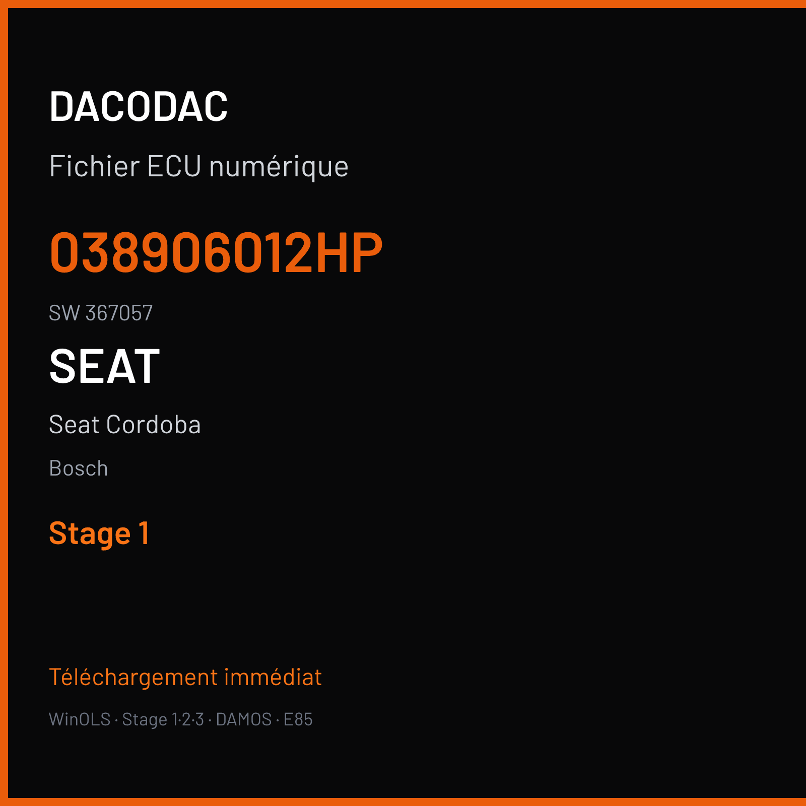 Seat Cordoba — Bosch — 038906012HP · 367057 — Stage 1
