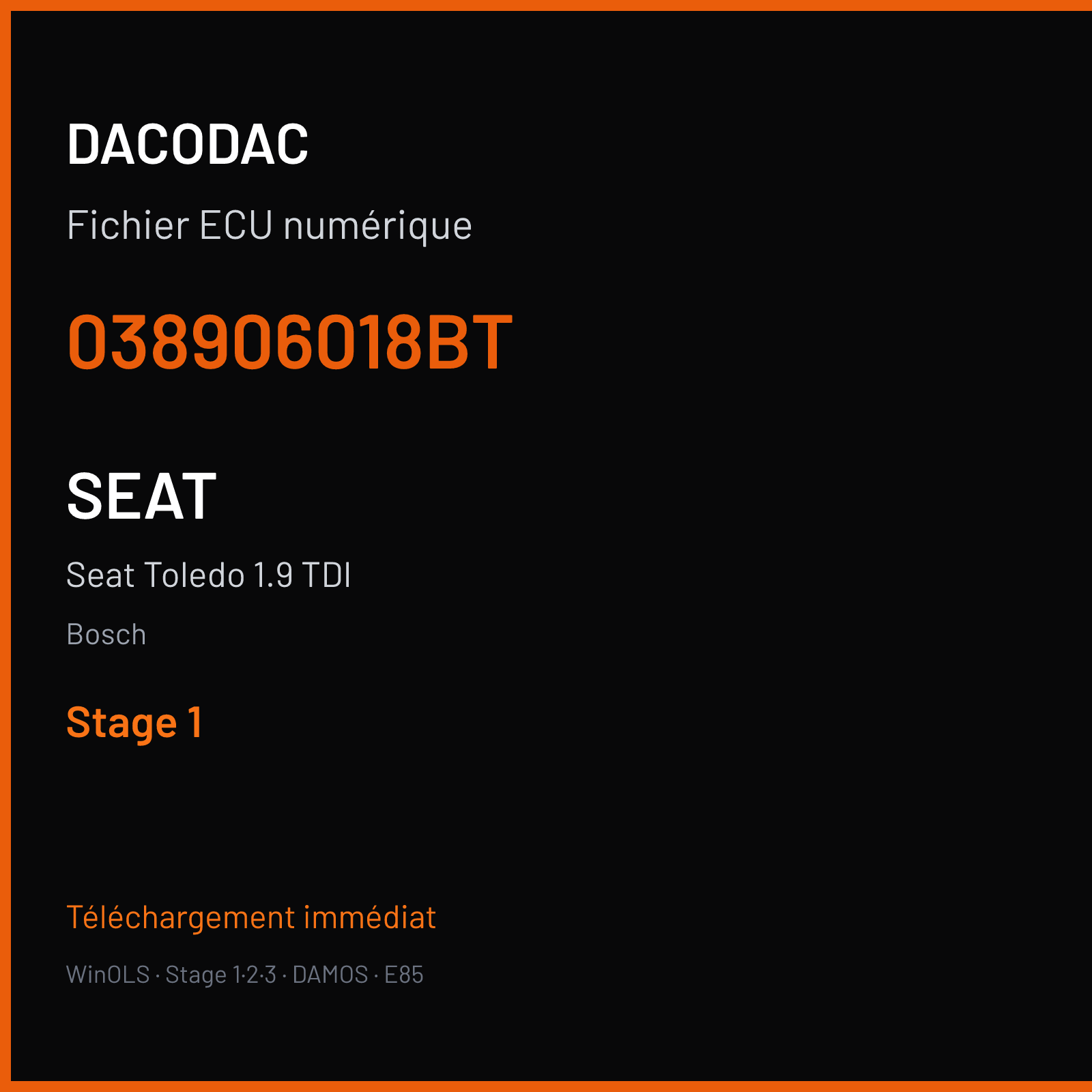 Seat Toledo 1.9 TDI — Bosch — 038906018BT — Stage 1