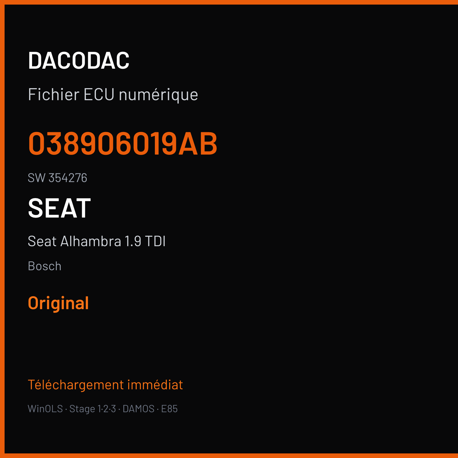 Seat Alhambra 1.9 TDI — Bosch — 038906019AB · 354276 — Original