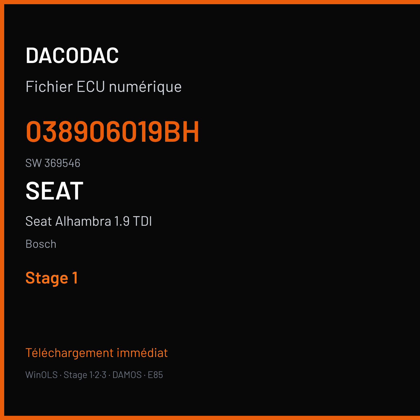 Seat Alhambra 1.9 TDI (2004) — Bosch — 038906019BH · 369546 — Stage 1