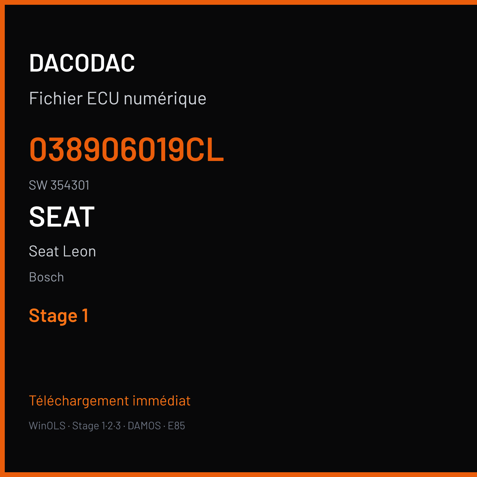 Seat Leon — Bosch — 038906019CL · 354301 — Stage 1