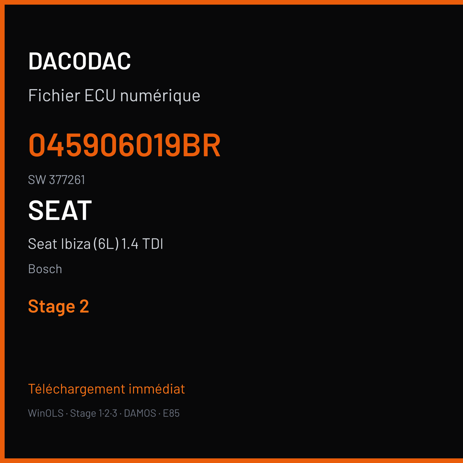 Seat Ibiza (6L) 1.4 TDI (2006) — Bosch — 045906019BR · 377261 — Stage 2