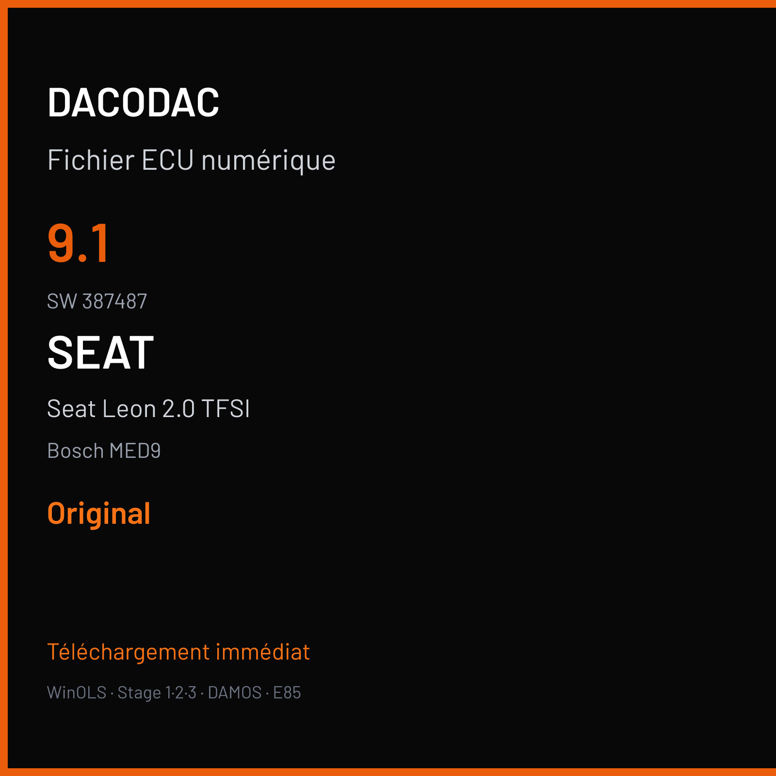 Seat Leon 2.0 TFSI (2006) — Bosch MED9 — 9.1 · 387487 — Original