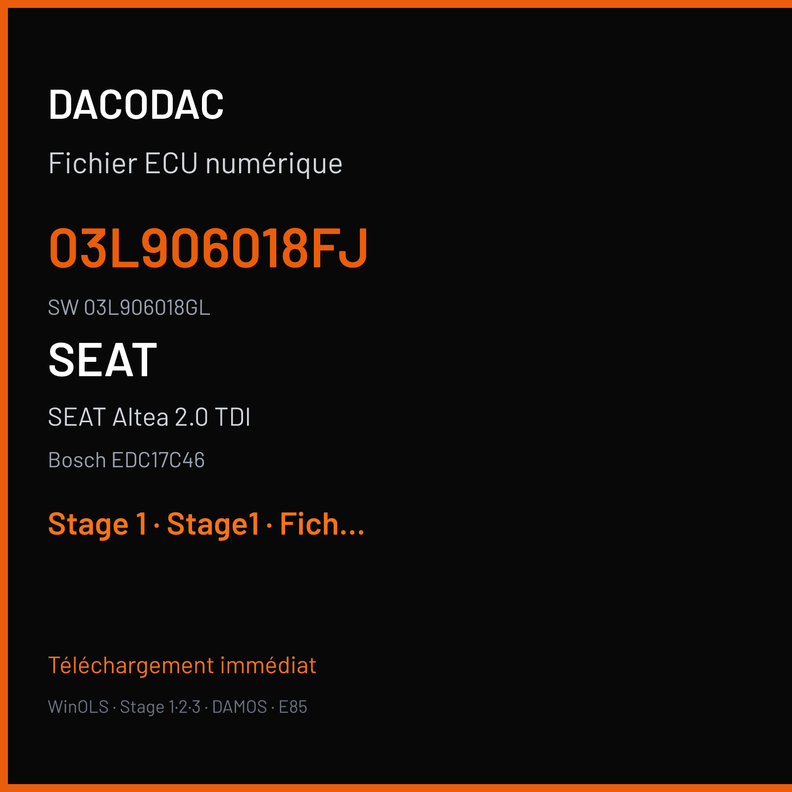 SEAT Altea 2.0 TDI (2012) — Bosch EDC17C46 — 03L906018FJ · 03L906018GL — Stage 1