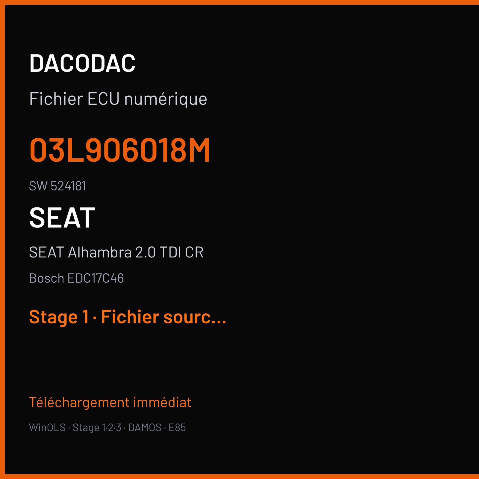 SEAT Alhambra 2.0 TDI CR (2012) — Bosch EDC17C46 — 03L906018M · 524181 — Stage 1