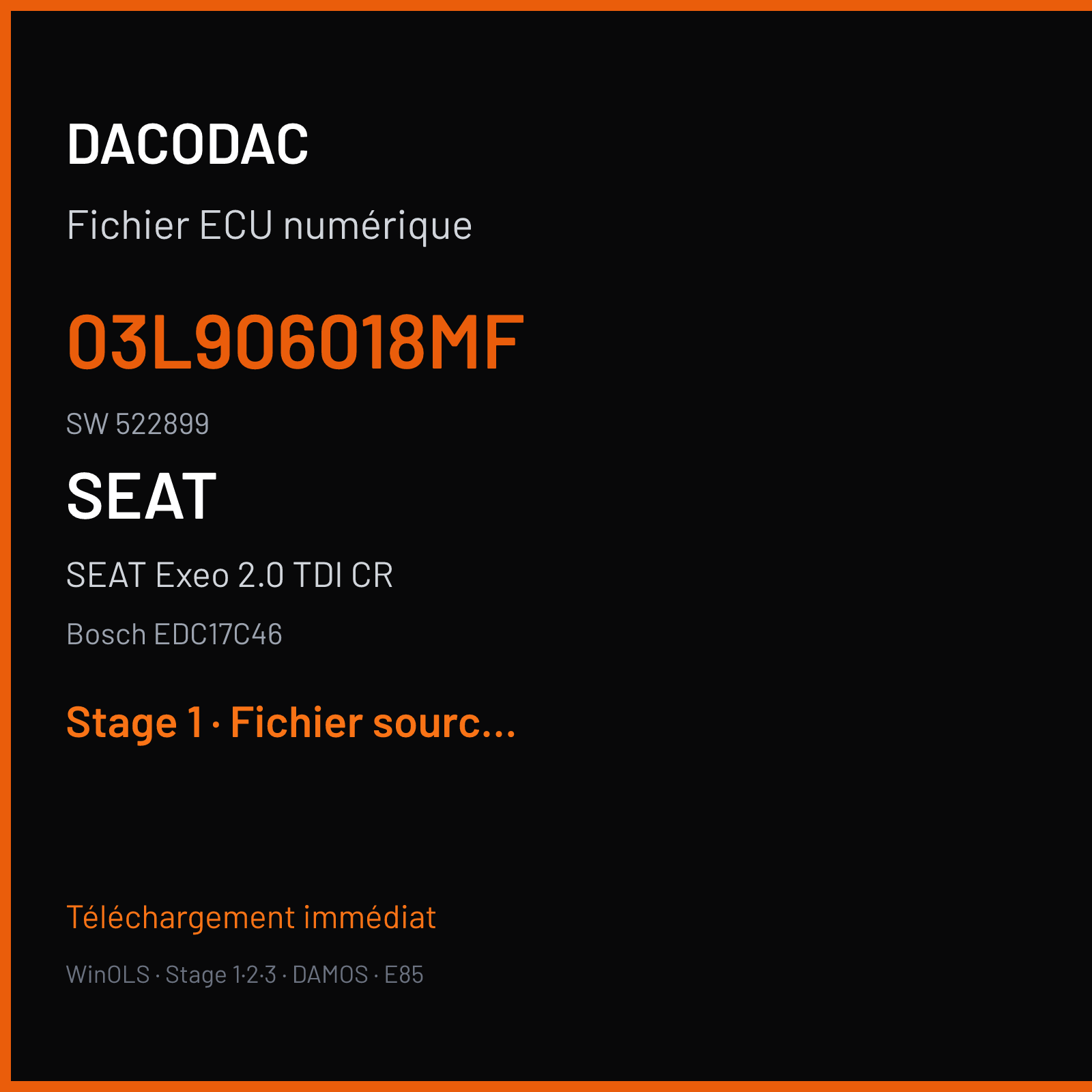 SEAT Exeo 2.0 TDI CR (2012) — Bosch EDC17C46 — 03L906018MF · 522899 — Stage 1
