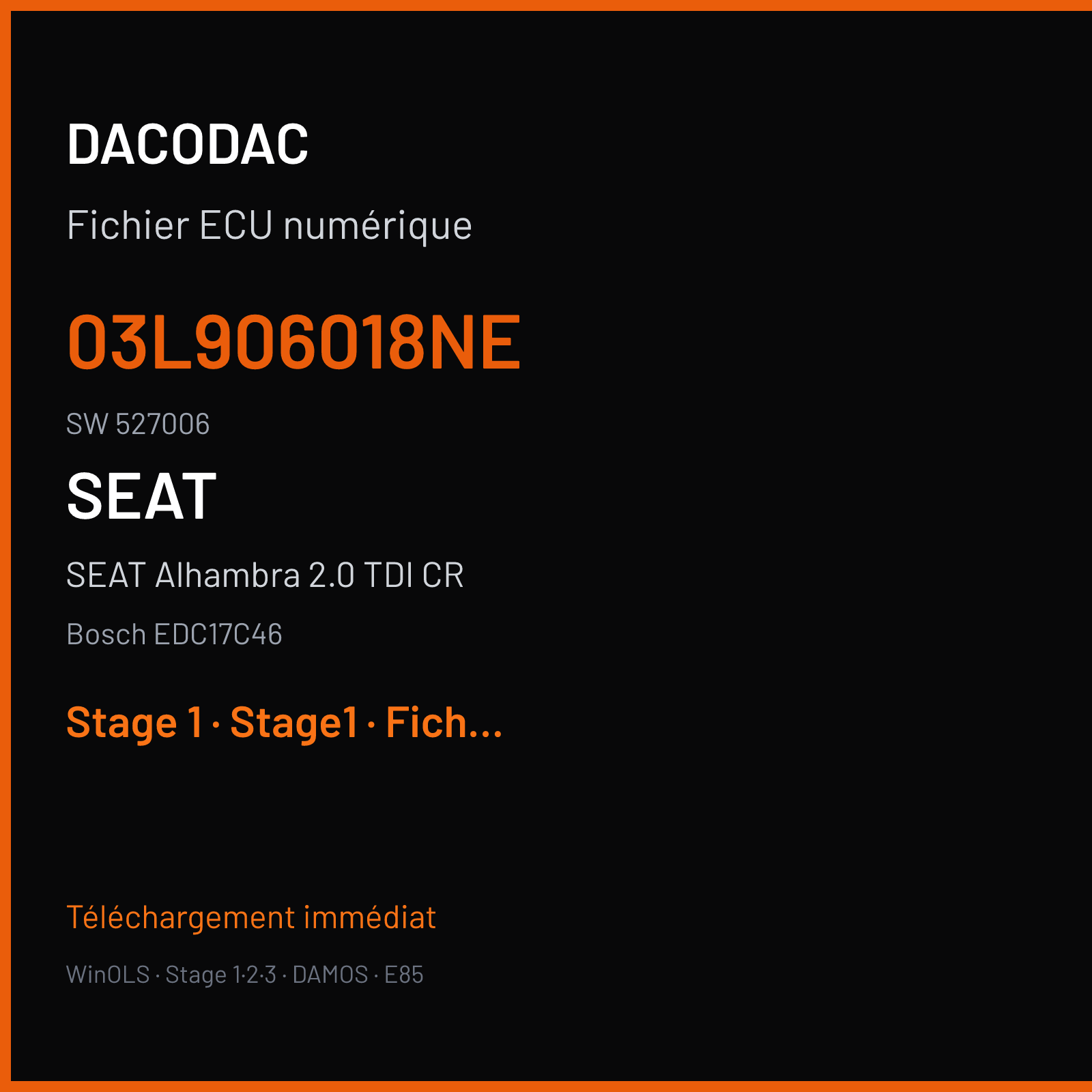 SEAT Alhambra 2.0 TDI CR (2011) — Bosch EDC17C46 — 03L906018NE · 527006 — Stage 1