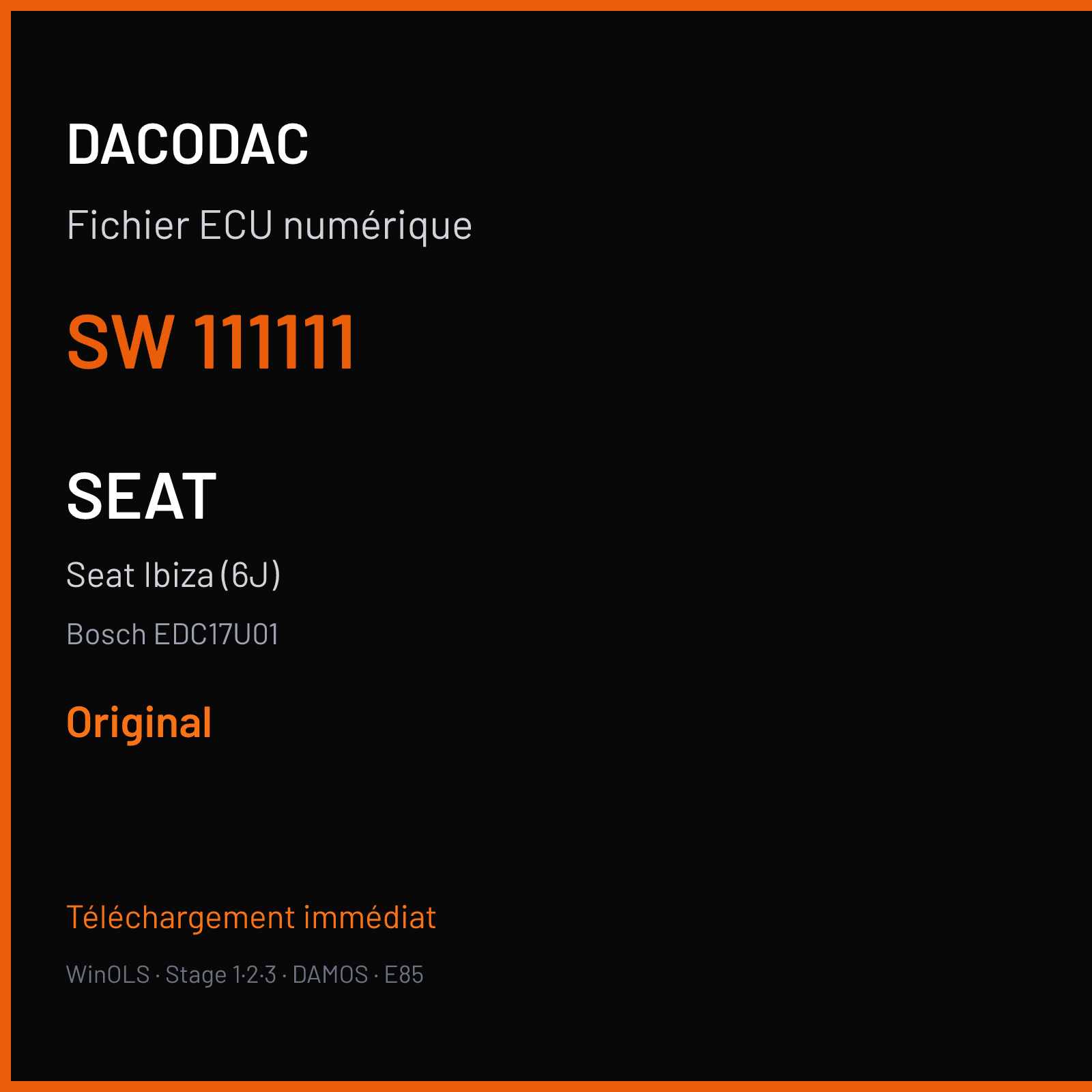 Seat Ibiza (6J) (2009) — Bosch EDC17U01 — 111111 — Original