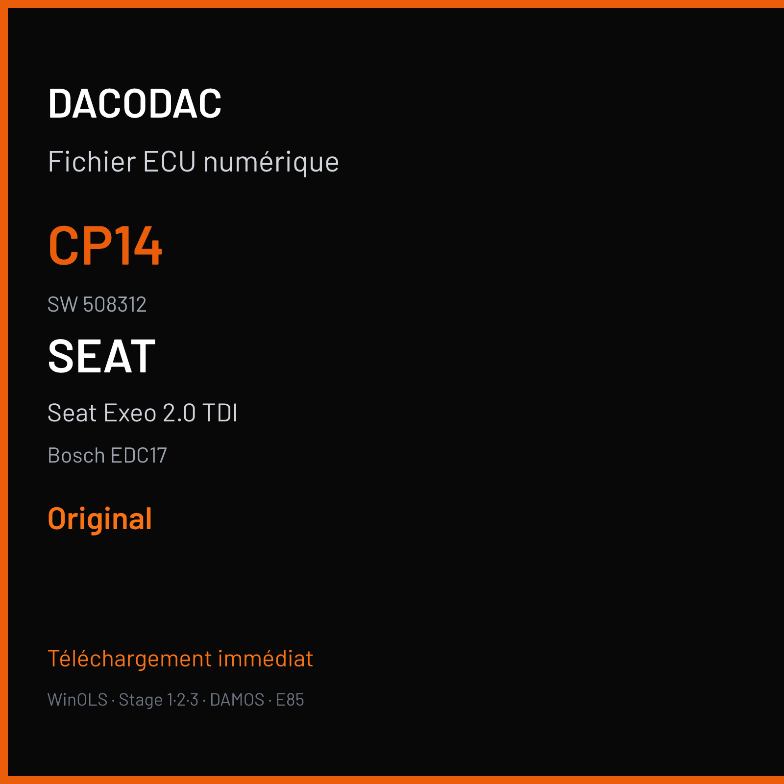 Seat Exeo 2.0 TDI (2012) — Bosch EDC17 — CP14 · 508312 — Original