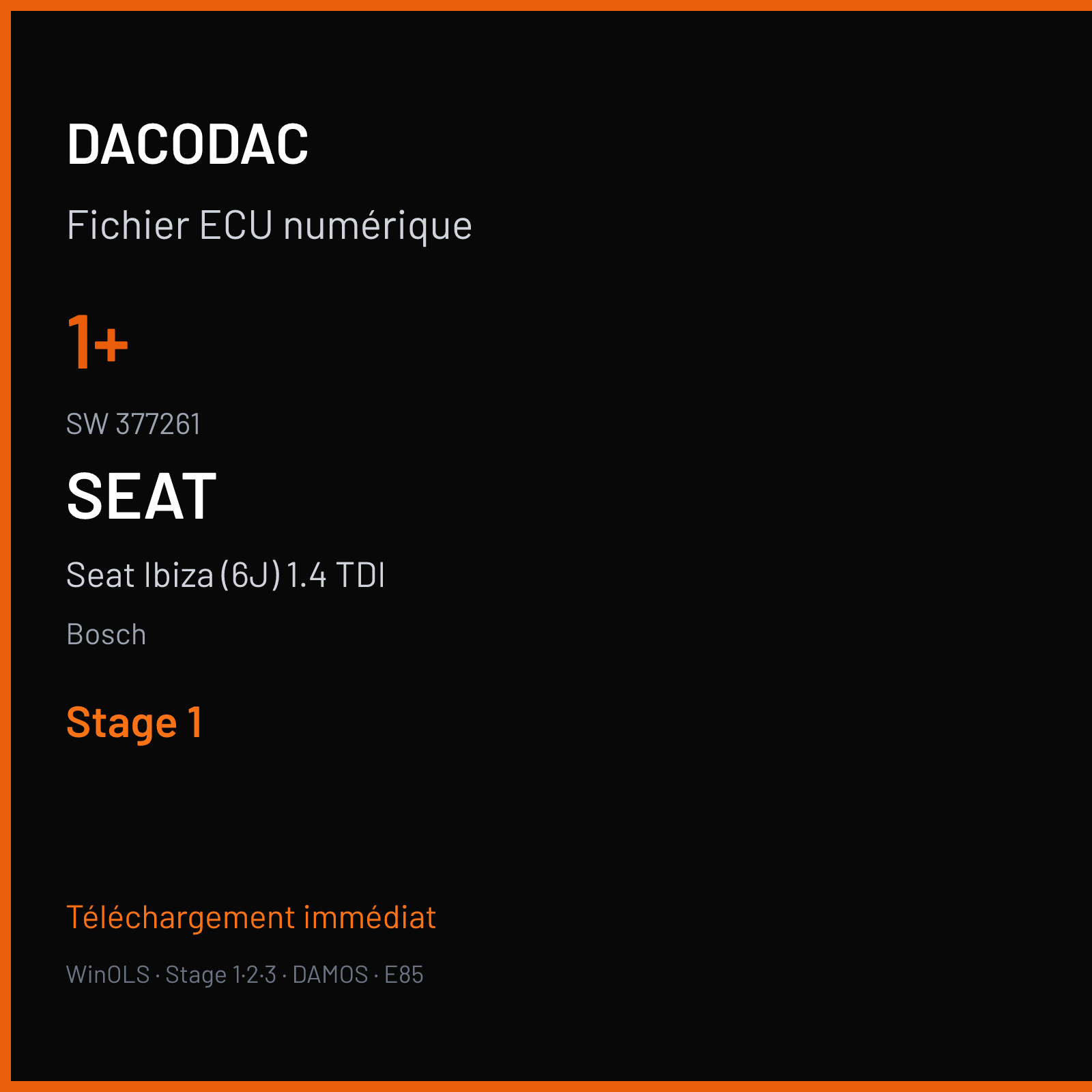 Seat Ibiza (6J) 1.4 TDI — Bosch — 1+ · 377261 — Stage 1