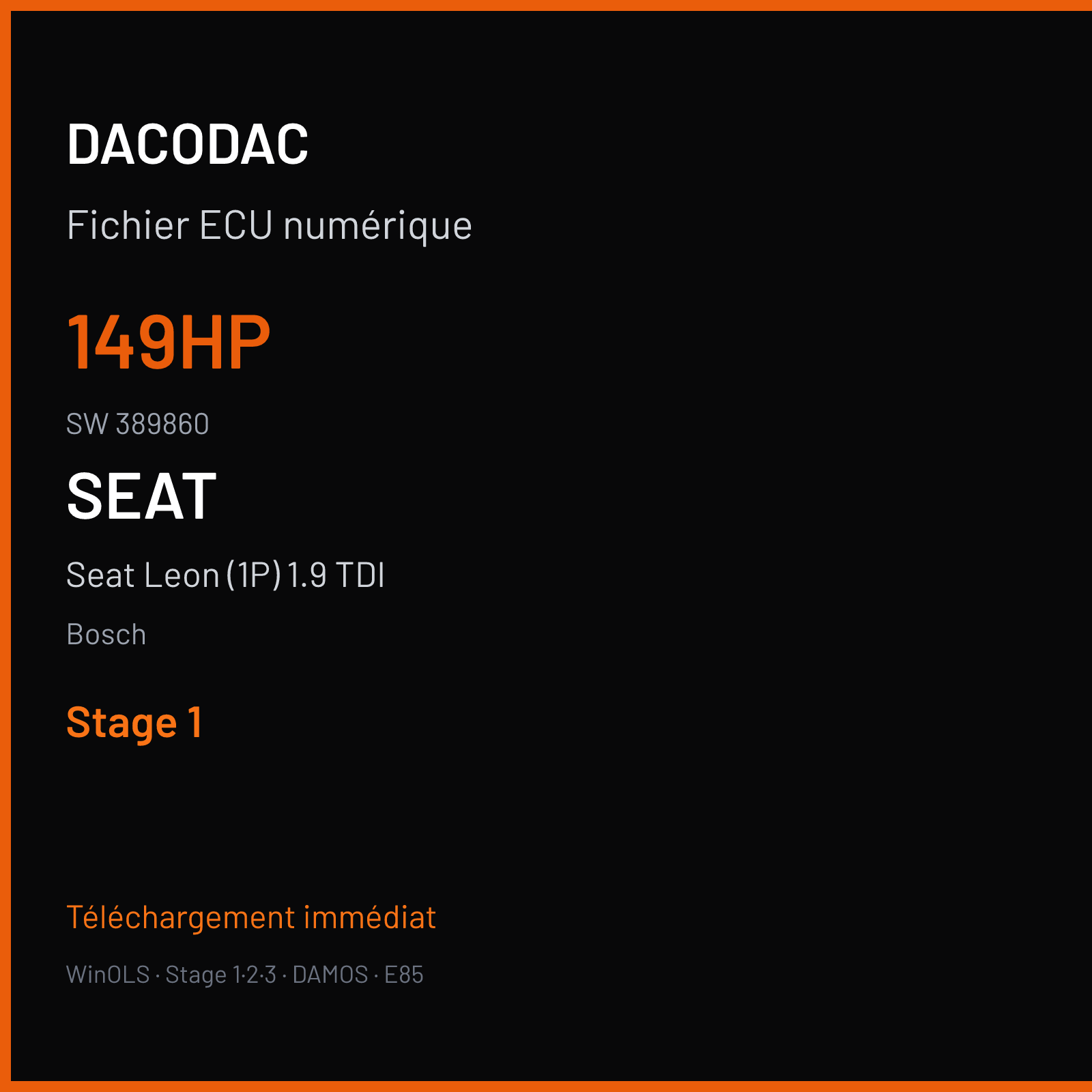 Seat Leon (1P) 1.9 TDI (2008) — Bosch — 149HP · 389860 — Stage 1