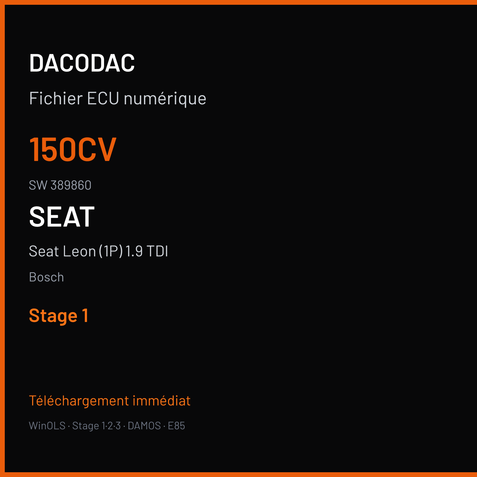 Seat Leon (1P) 1.9 TDI — Bosch — 150CV · 389860 — Stage 1