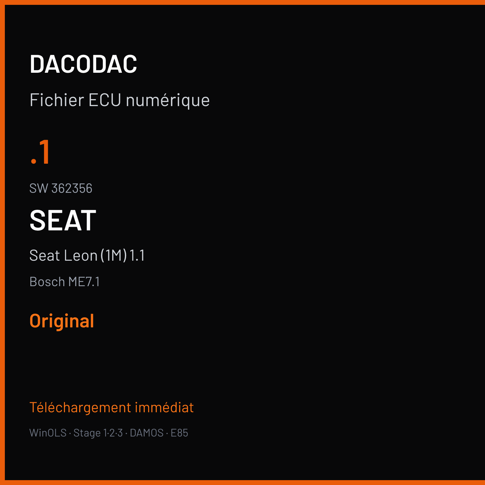 Seat Leon (1M) 1.1 (2002) — Bosch ME7.1 — .1 · 362356 — Original