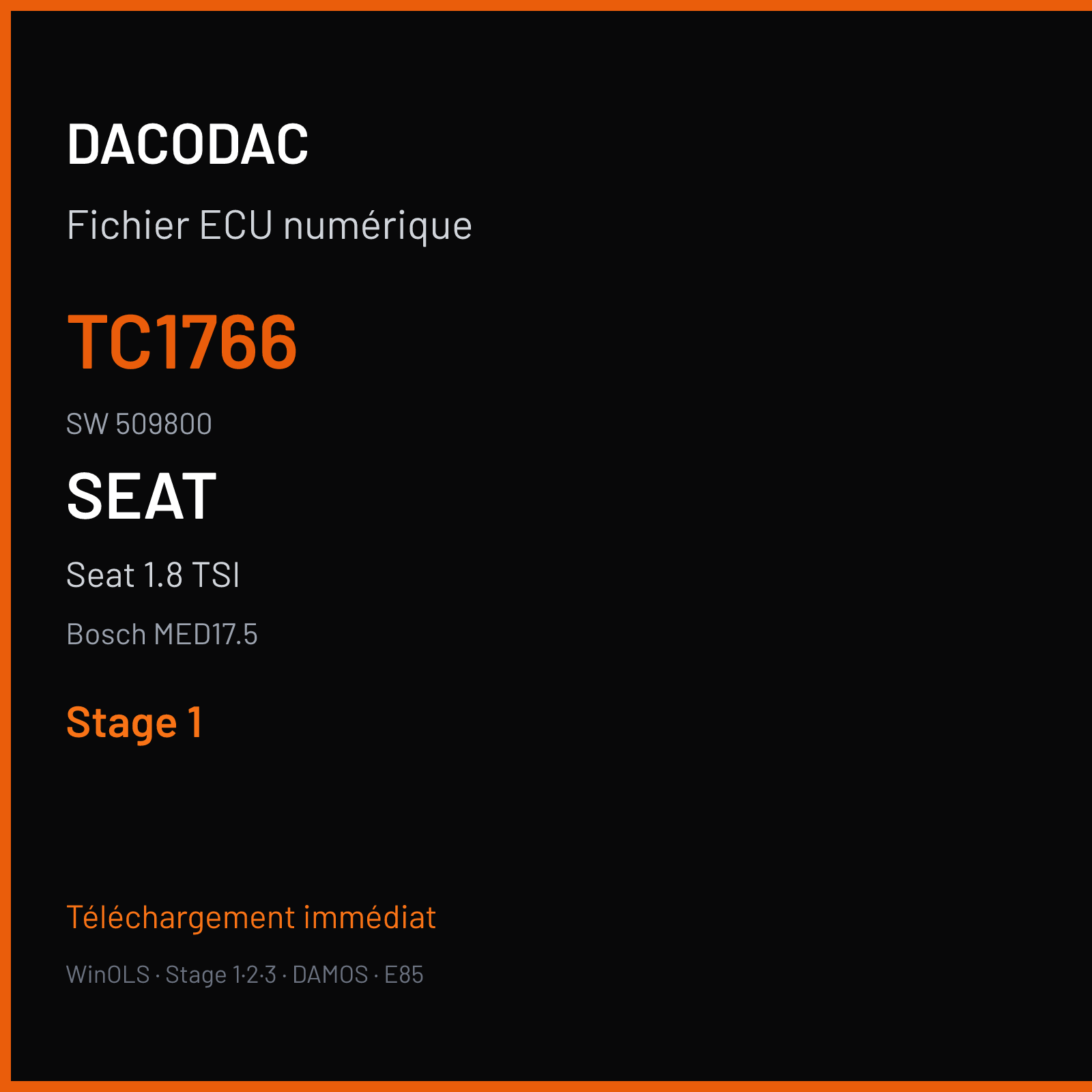 Seat 1.8 TSI (2011) — Bosch MED17.5 — TC1766 · 509800 — Stage 1