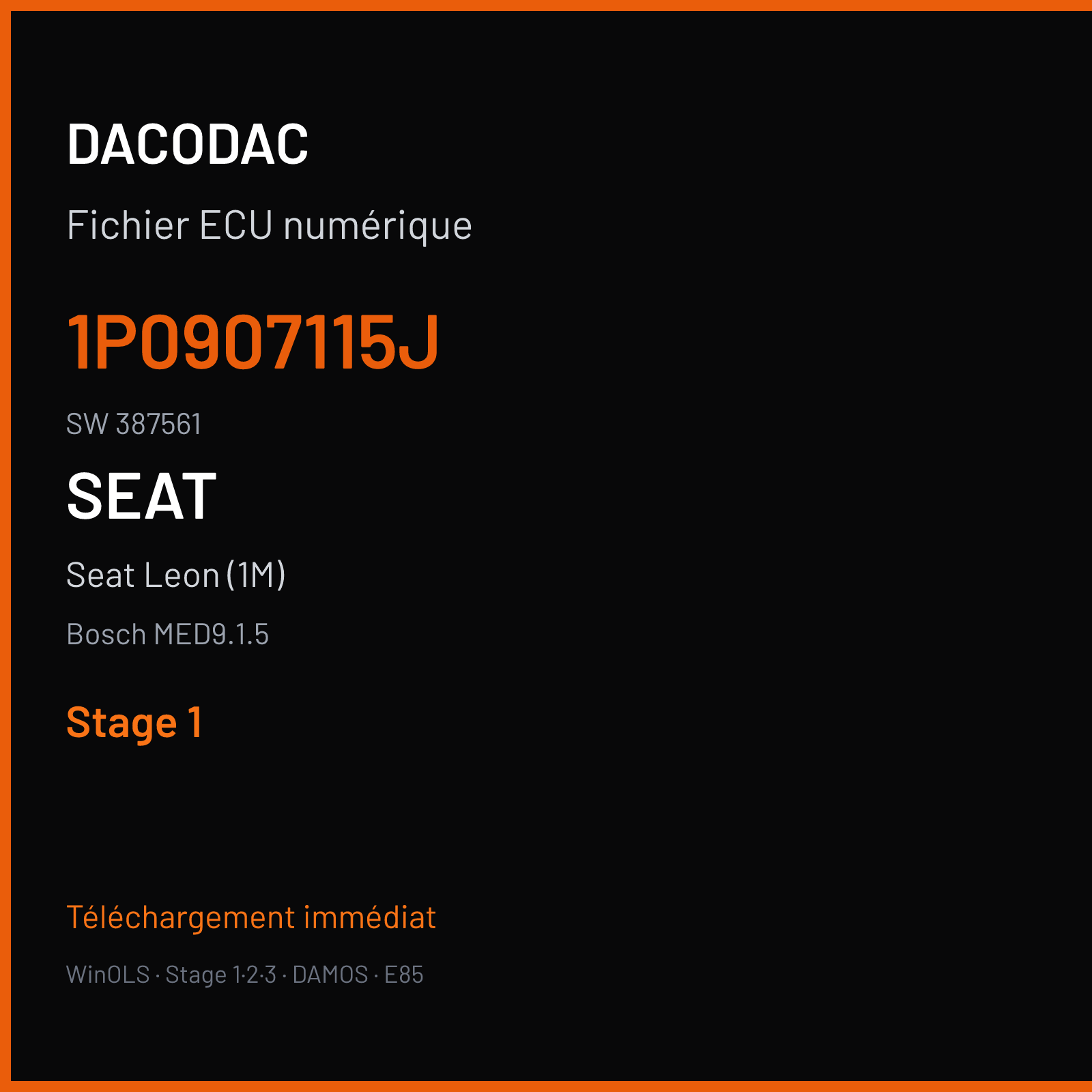 Seat Leon (1M) (2006) — Bosch MED9.1.5 — 1P0907115J · 387561 — Stage 1