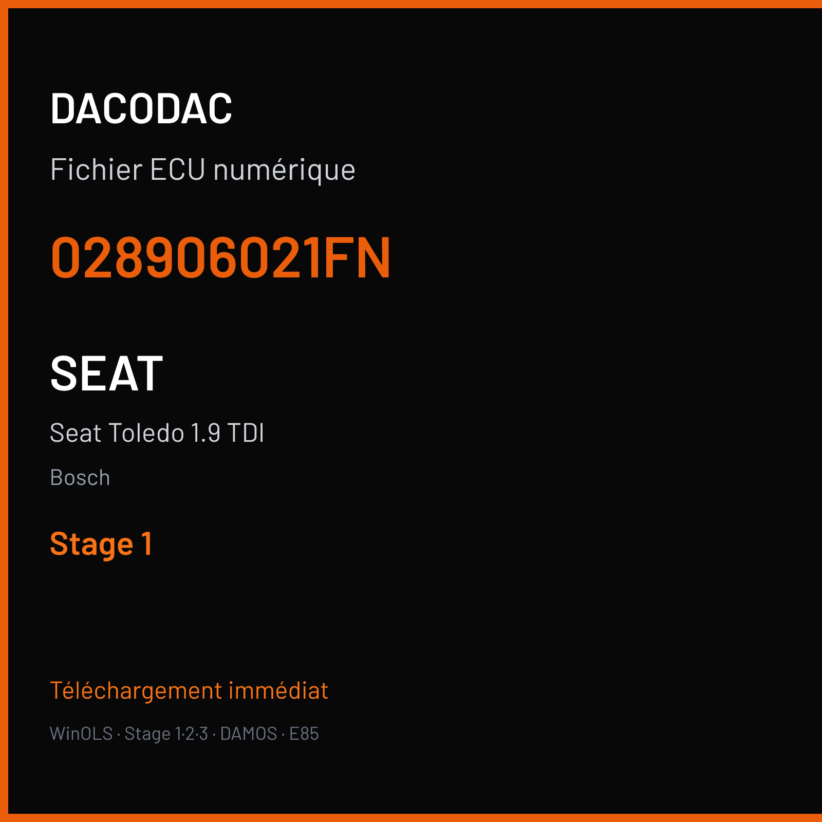Seat Toledo 1.9 TDI (2002) — Bosch — 028906021FN — Stage 1