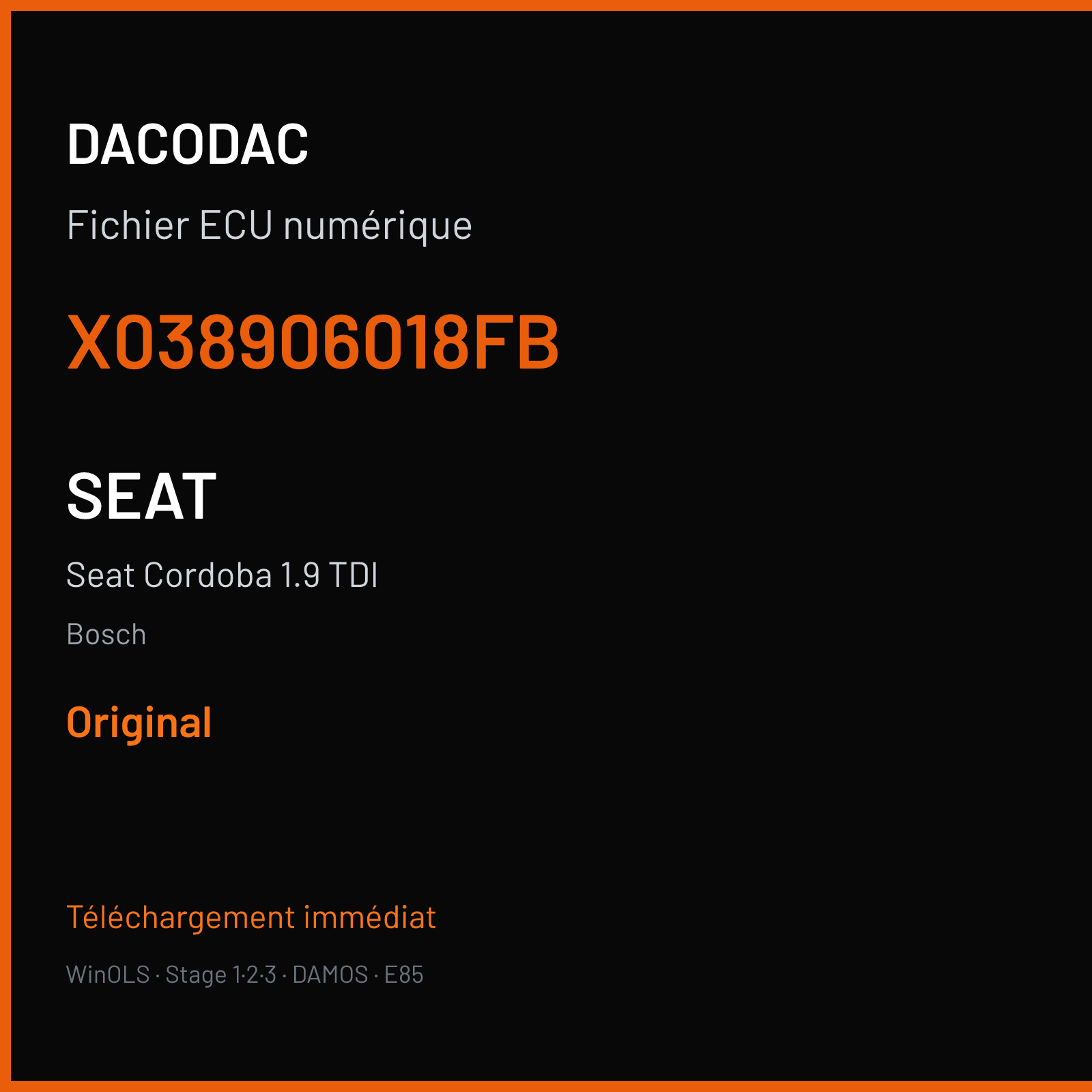 Seat Cordoba 1.9 TDI (1999) — Bosch — X038906018FB — Original