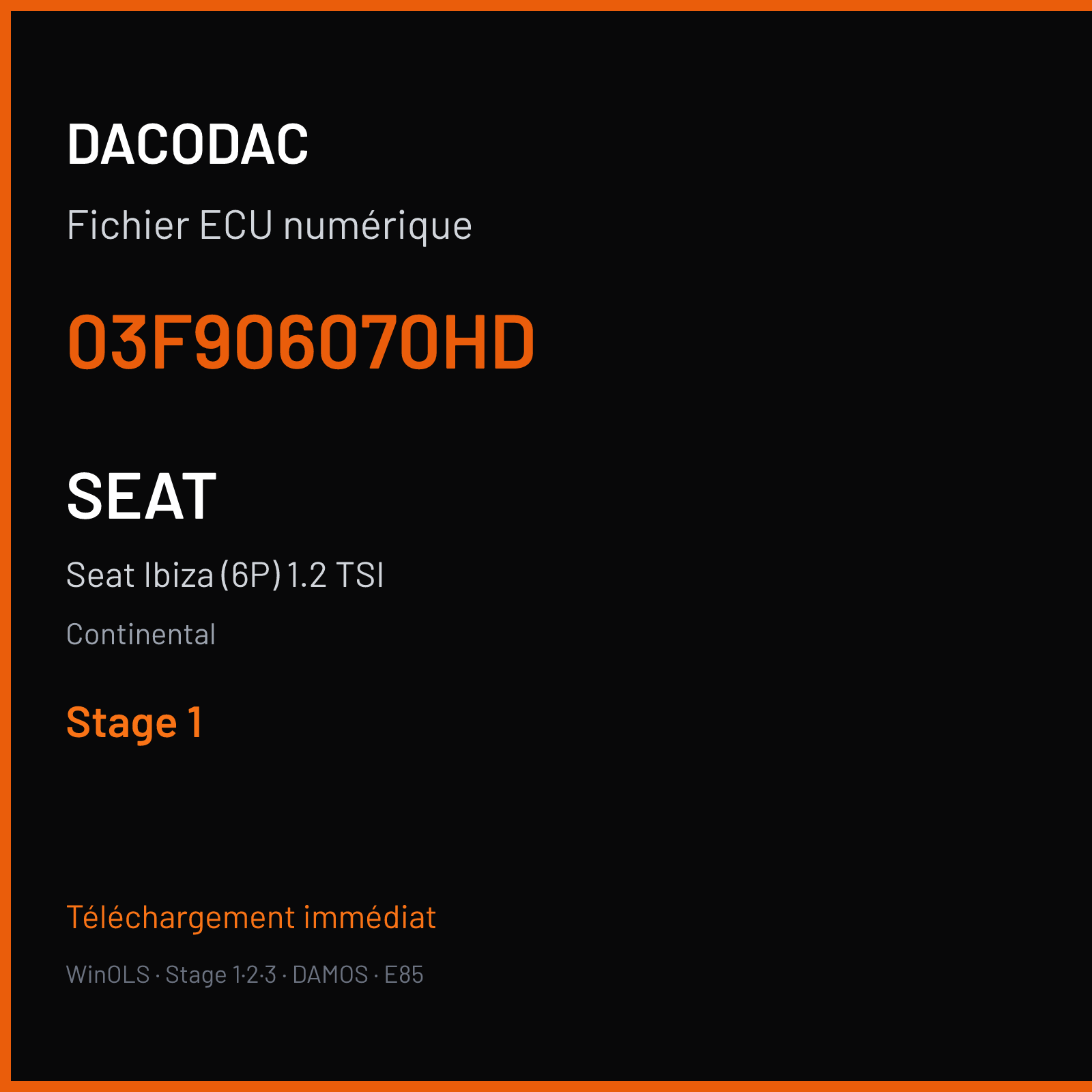 Seat Ibiza (6P) 1.2 TSI (2009) — Continental — 03F906070HD — Stage 1