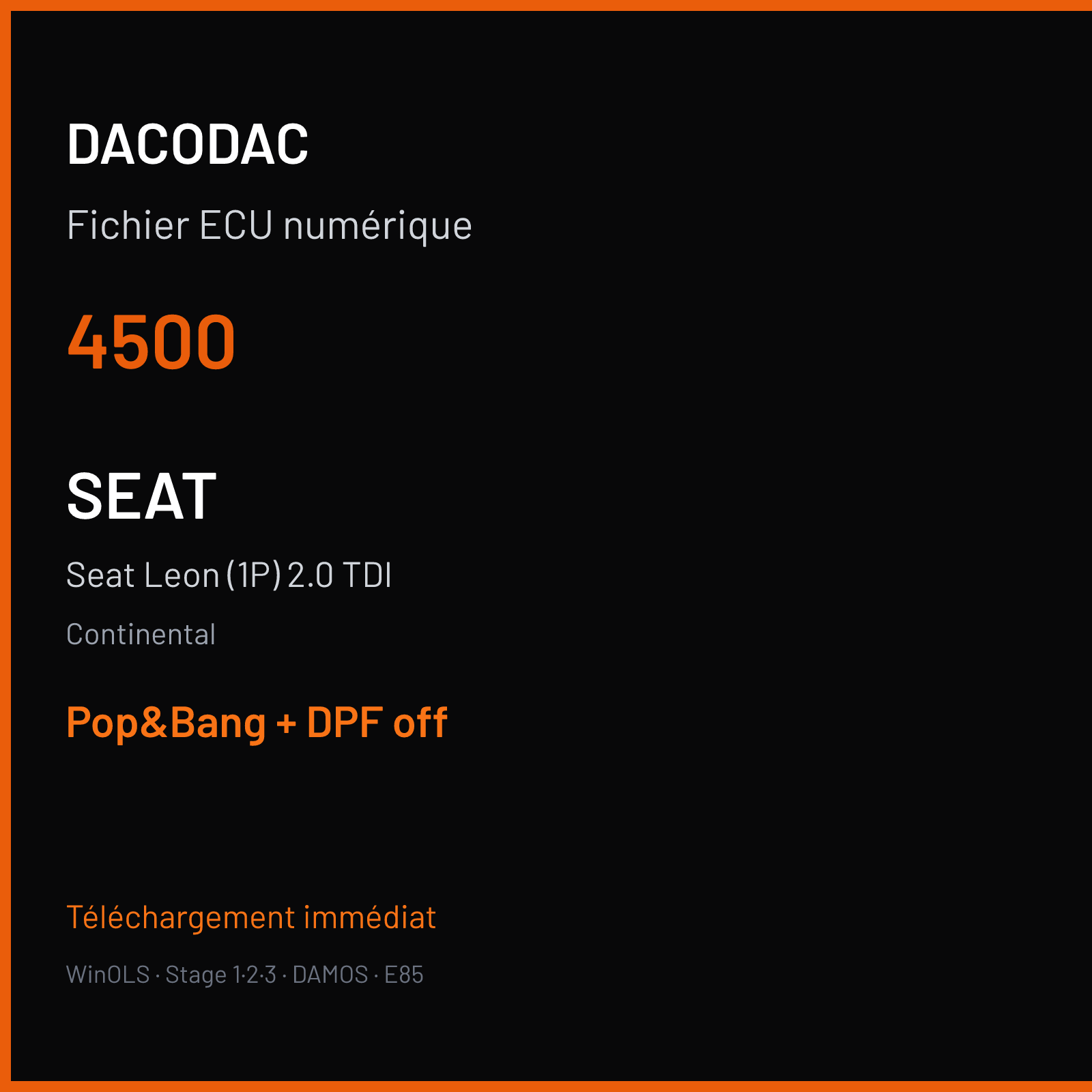 Seat Leon (1P) 2.0 TDI (2008) — Continental — 4500 — Pop&Bang + DPF off