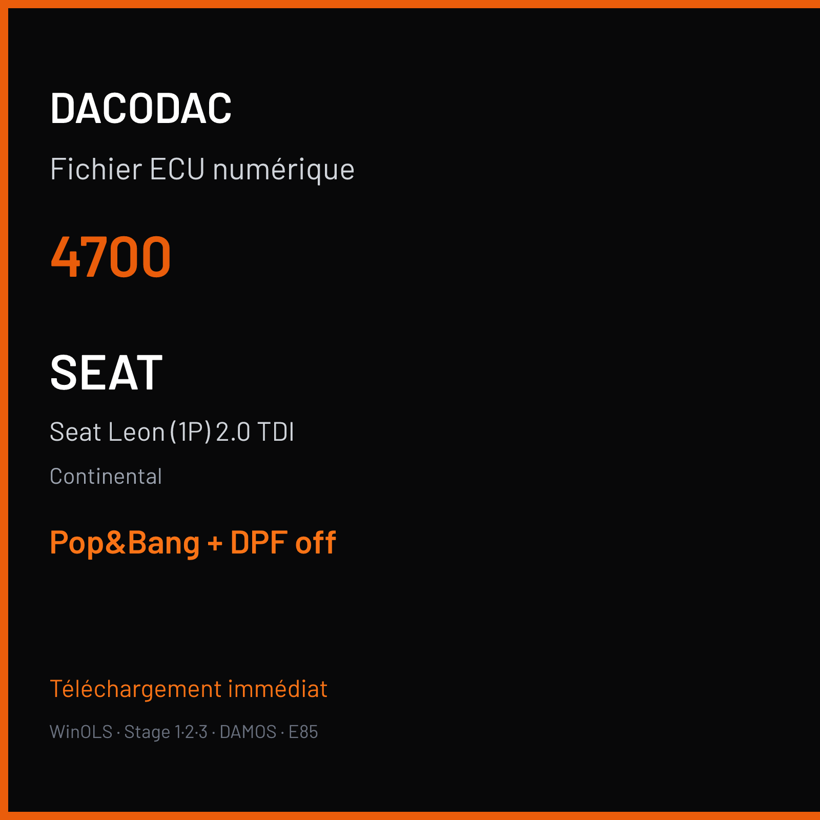Seat Leon (1P) 2.0 TDI (2008) — Continental — 4700 — Pop&Bang + DPF off