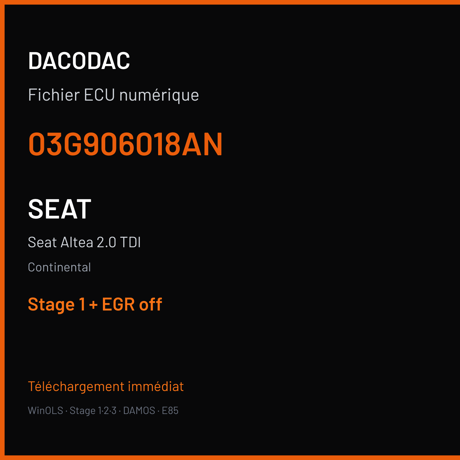 Seat Altea 2.0 TDI — Continental — 03G906018AN — Stage 1 + EGR off