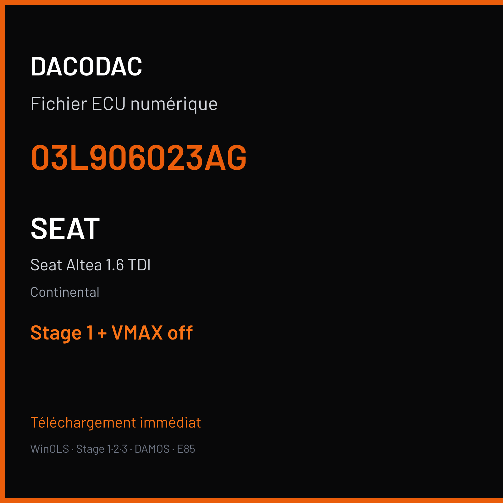 Seat Altea 1.6 TDI (2010) — Continental — 03L906023AG — Stage 1 + VMAX off