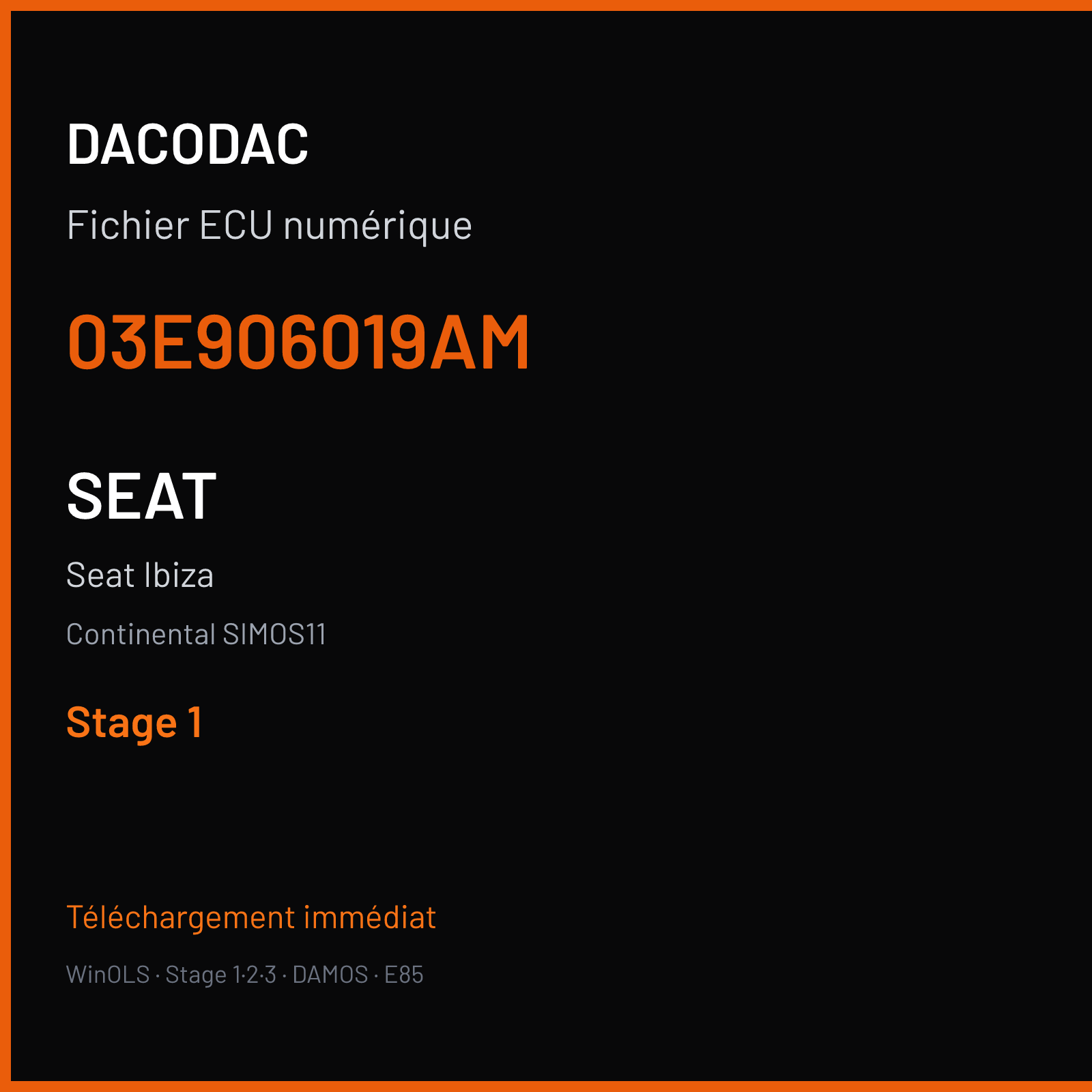 Seat Ibiza — Continental SIMOS11 — 03E906019AM — Stage 1