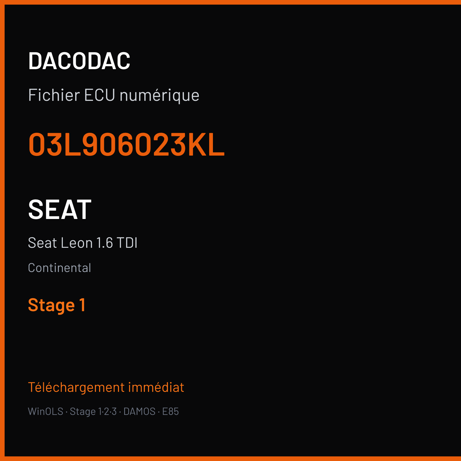Seat Leon 1.6 TDI (2012) — Continental — 03L906023KL — Stage 1