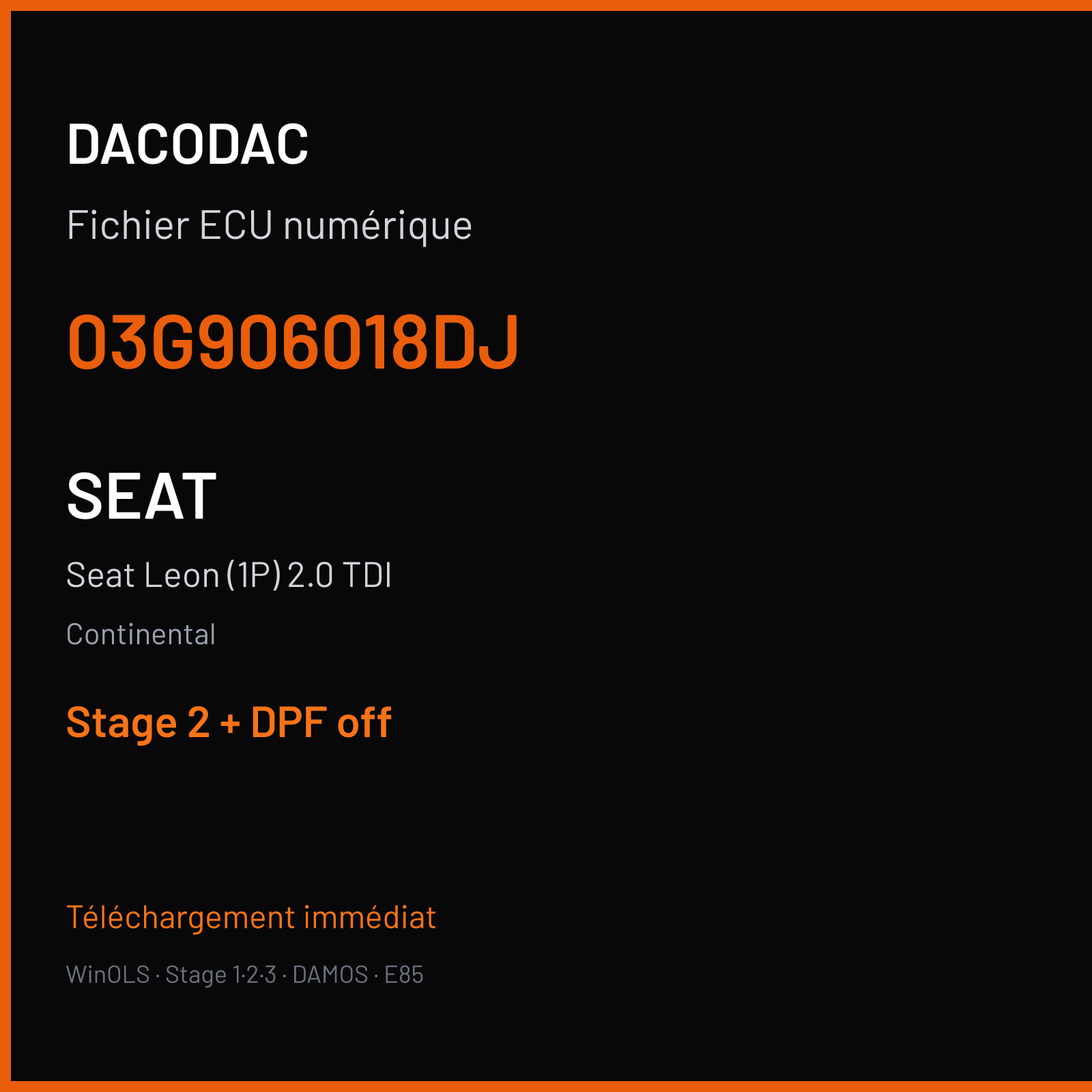 Seat Leon (1P) 2.0 TDI — Continental — 03G906018DJ — Stage 2 + DPF off