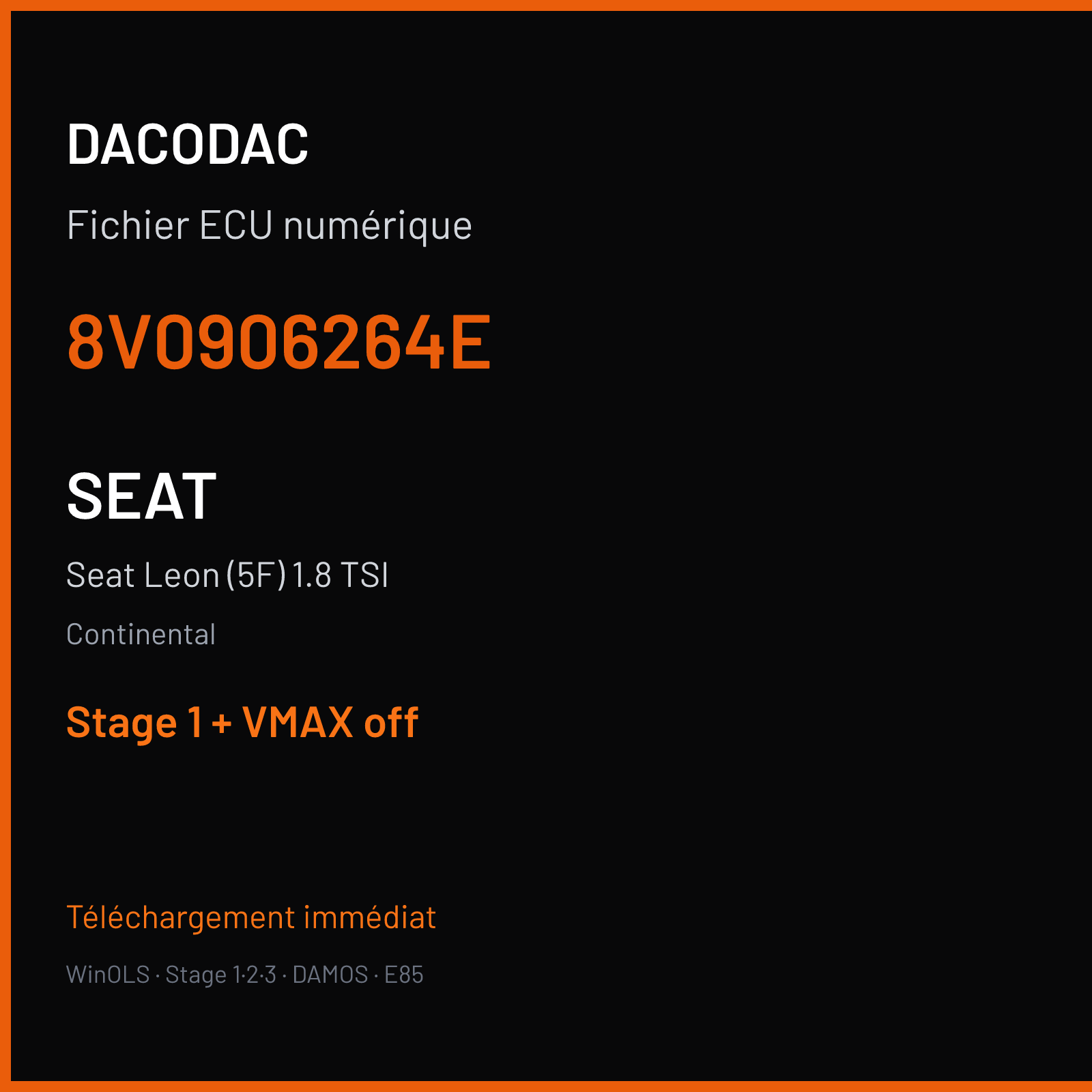 Seat Leon (5F) 1.8 TSI (2013) — Continental — 8V0906264E — Stage 1 + VMAX off