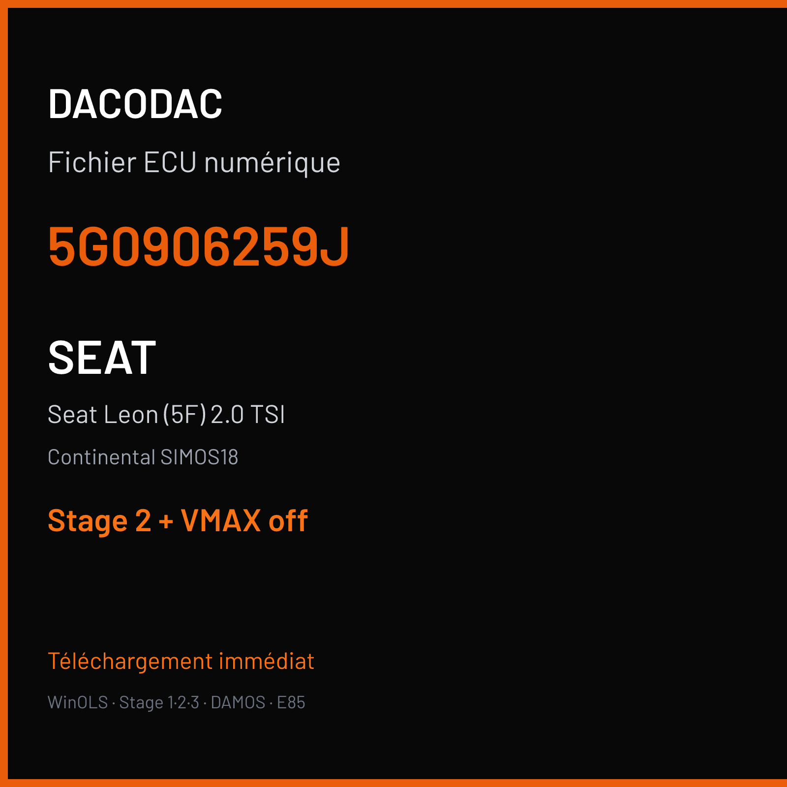 Seat Leon (5F) 2.0 TSI — Continental SIMOS18 — 5G0906259J — Stage 2 + VMAX off