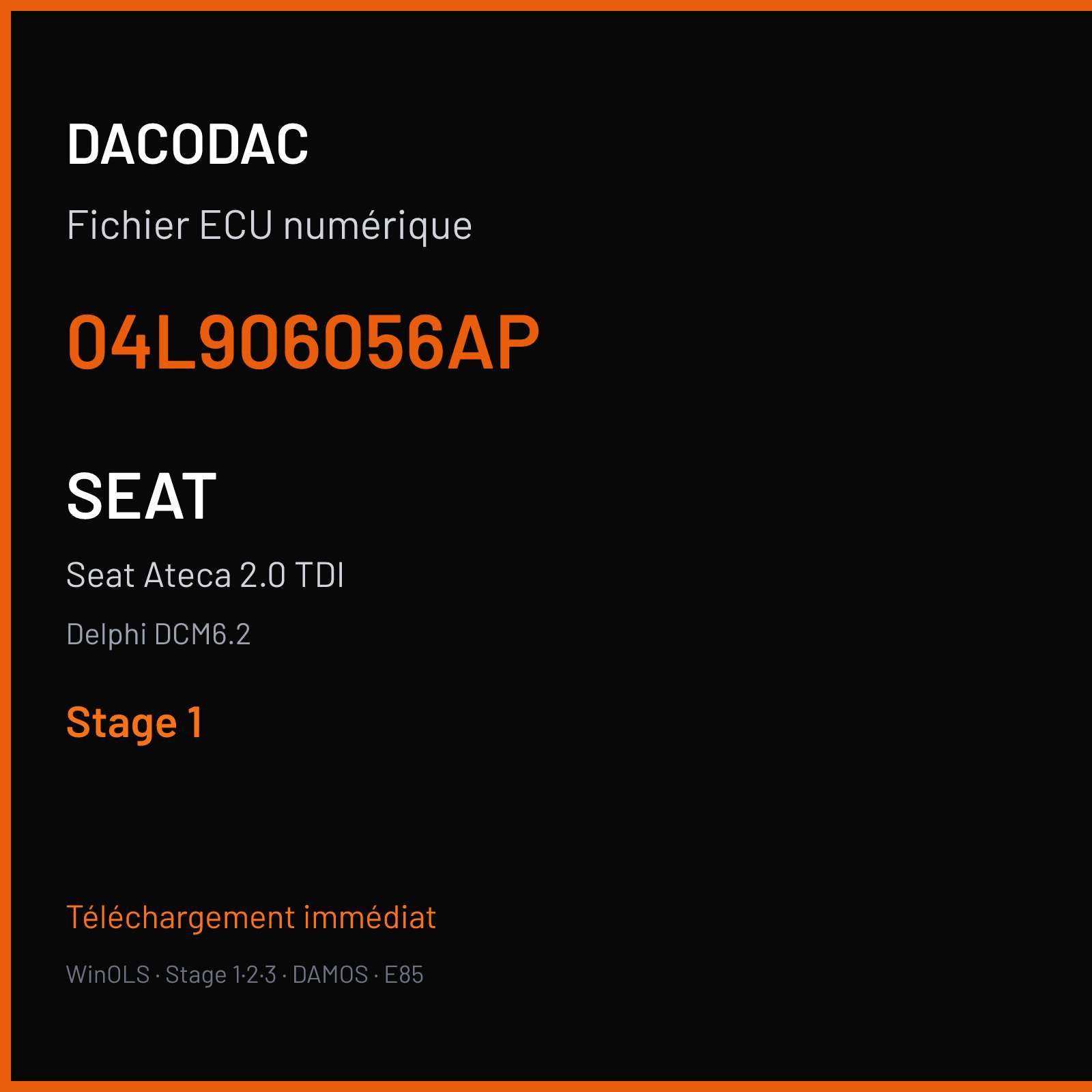 Seat Ateca 2.0 TDI — Delphi DCM6.2 — 04L906056AP — Stage 1