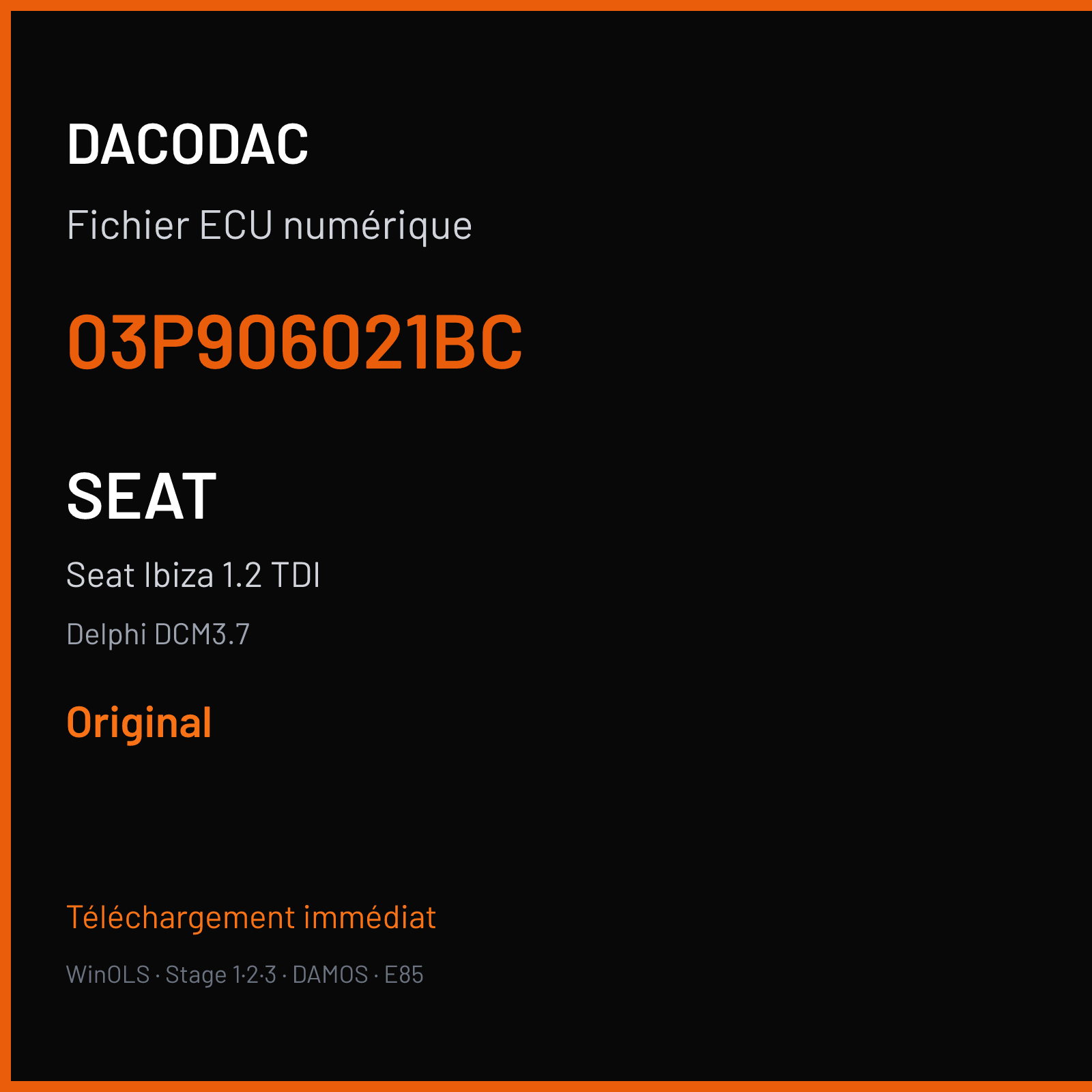 Seat Ibiza 1.2 TDI (2011) — Delphi DCM3.7 — 03P906021BC — Original