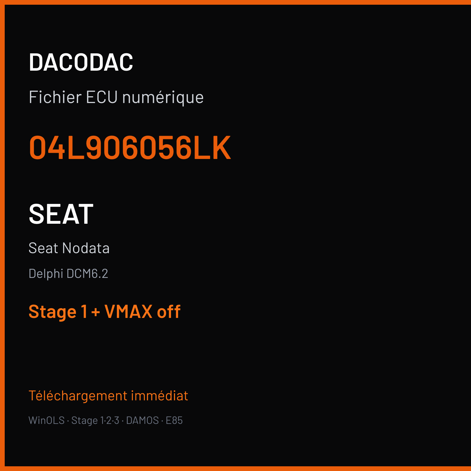 Seat Nodata — Delphi DCM6.2 — 04L906056LK — Stage 1 + VMAX off