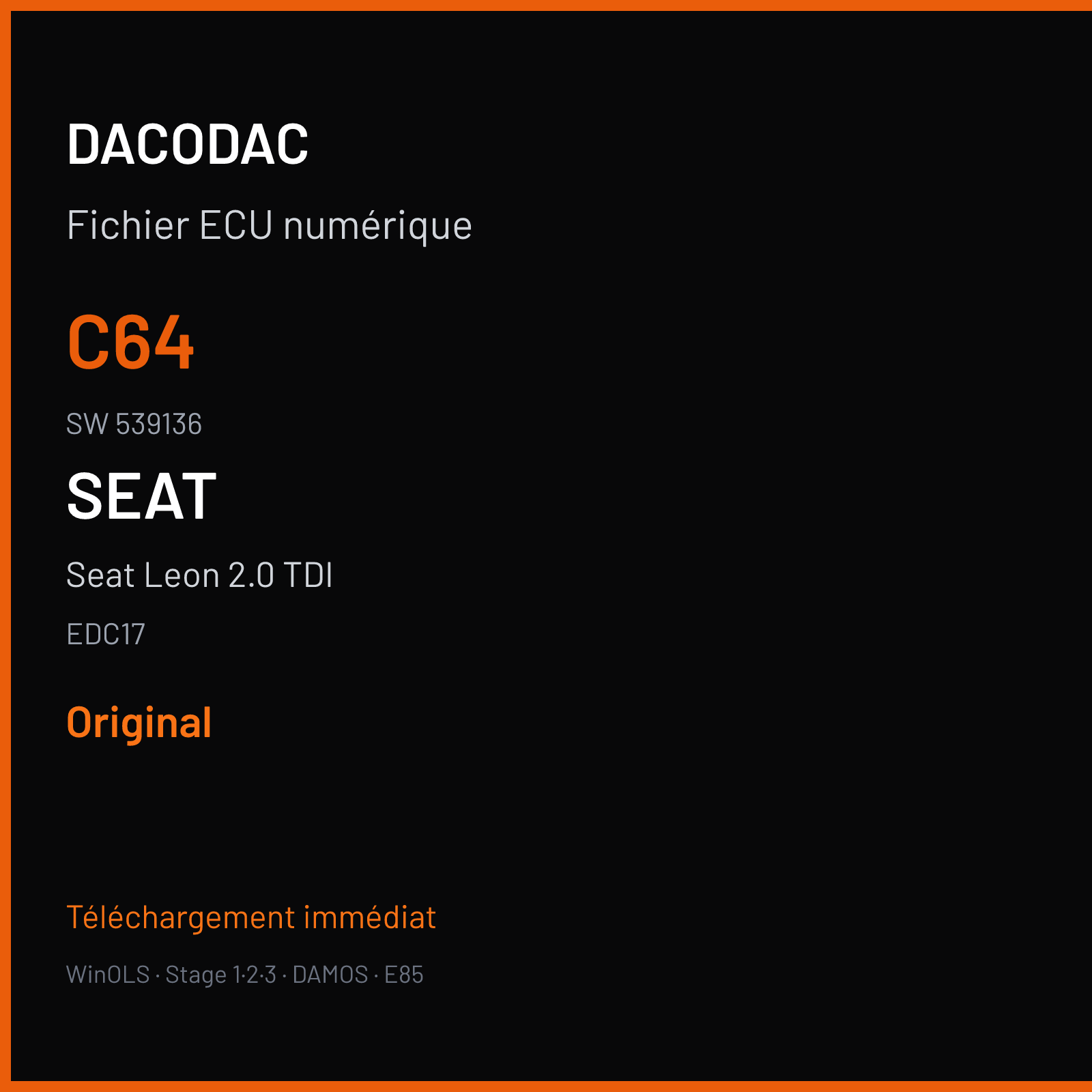 Seat Leon 2.0 TDI (2014) — EDC17 — C64 · 539136 — Original