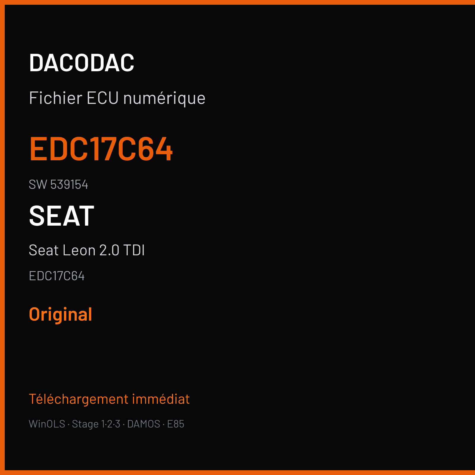 Seat Leon 2.0 TDI (2014) — EDC17C64 — EDC17C64 · 539154 — Original