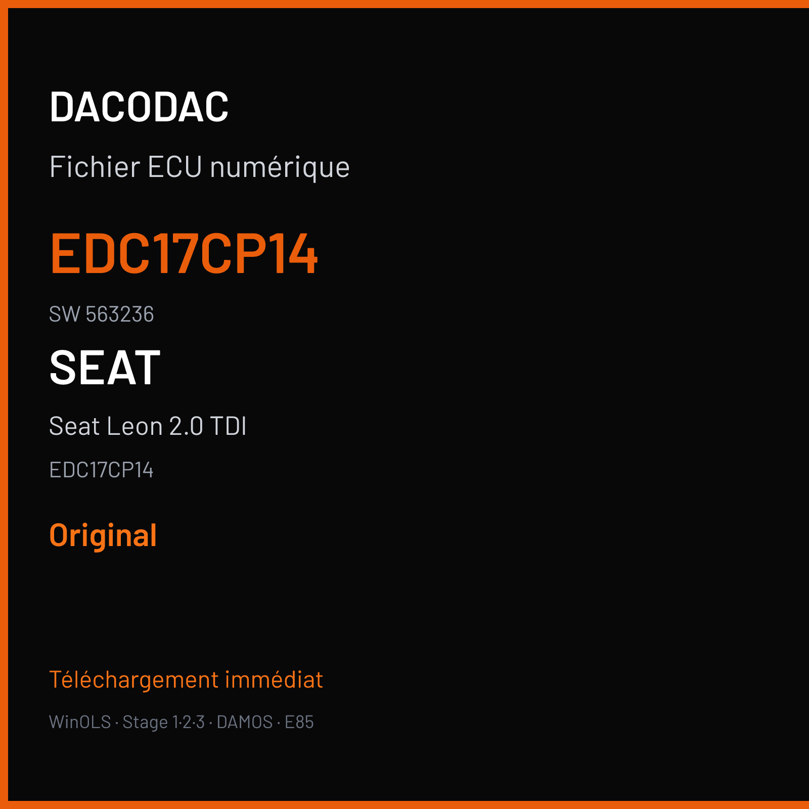 Seat Leon 2.0 TDI (2011) — EDC17CP14 — EDC17CP14 · 563236 — Original