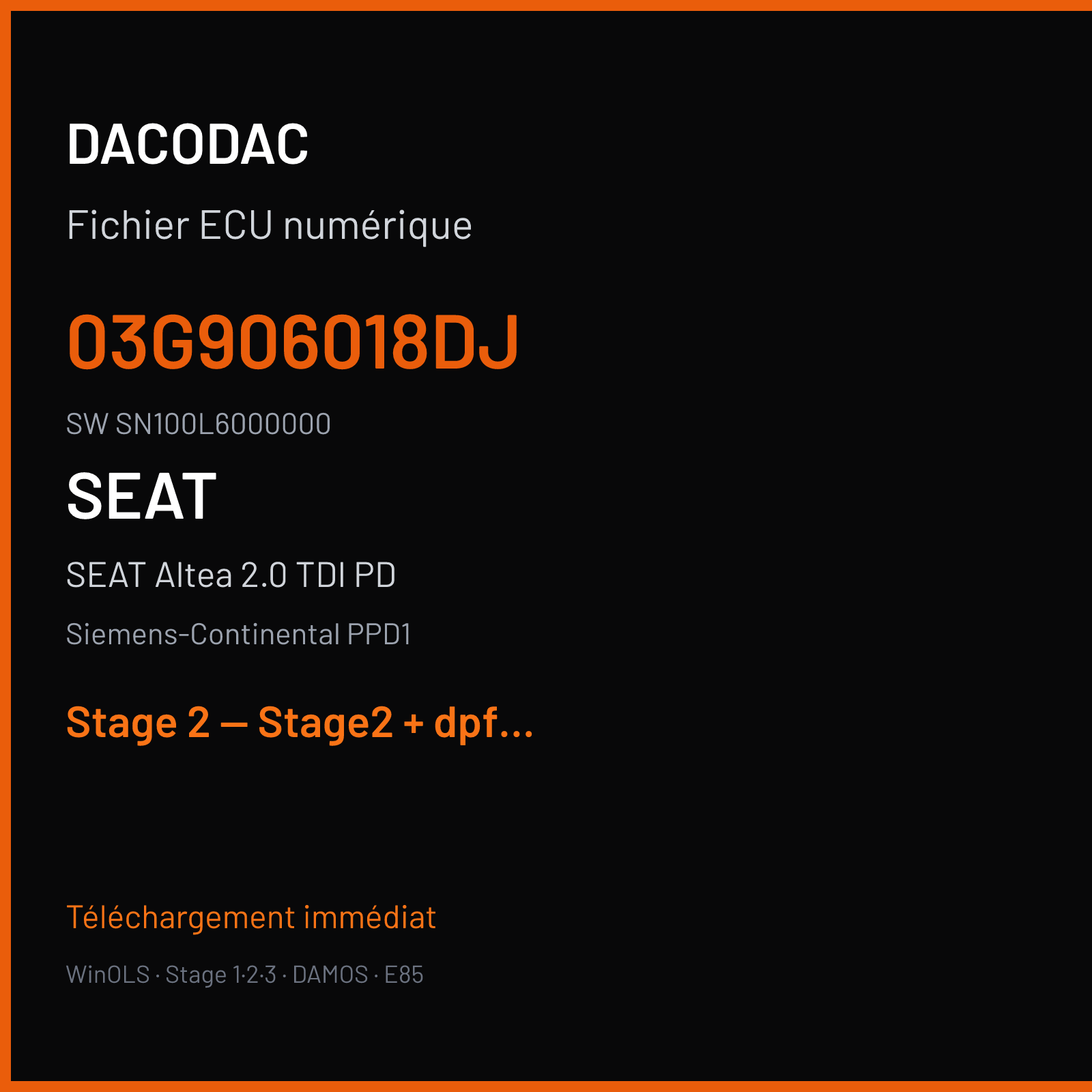 SEAT Altea 2.0 TDI PD (2006) — Siemens-Continental PPD1 — 03G906018DJ · SN100L6000000 — Stage 2 — Stage2 + dpf + egr - slechts 183hp 410nm