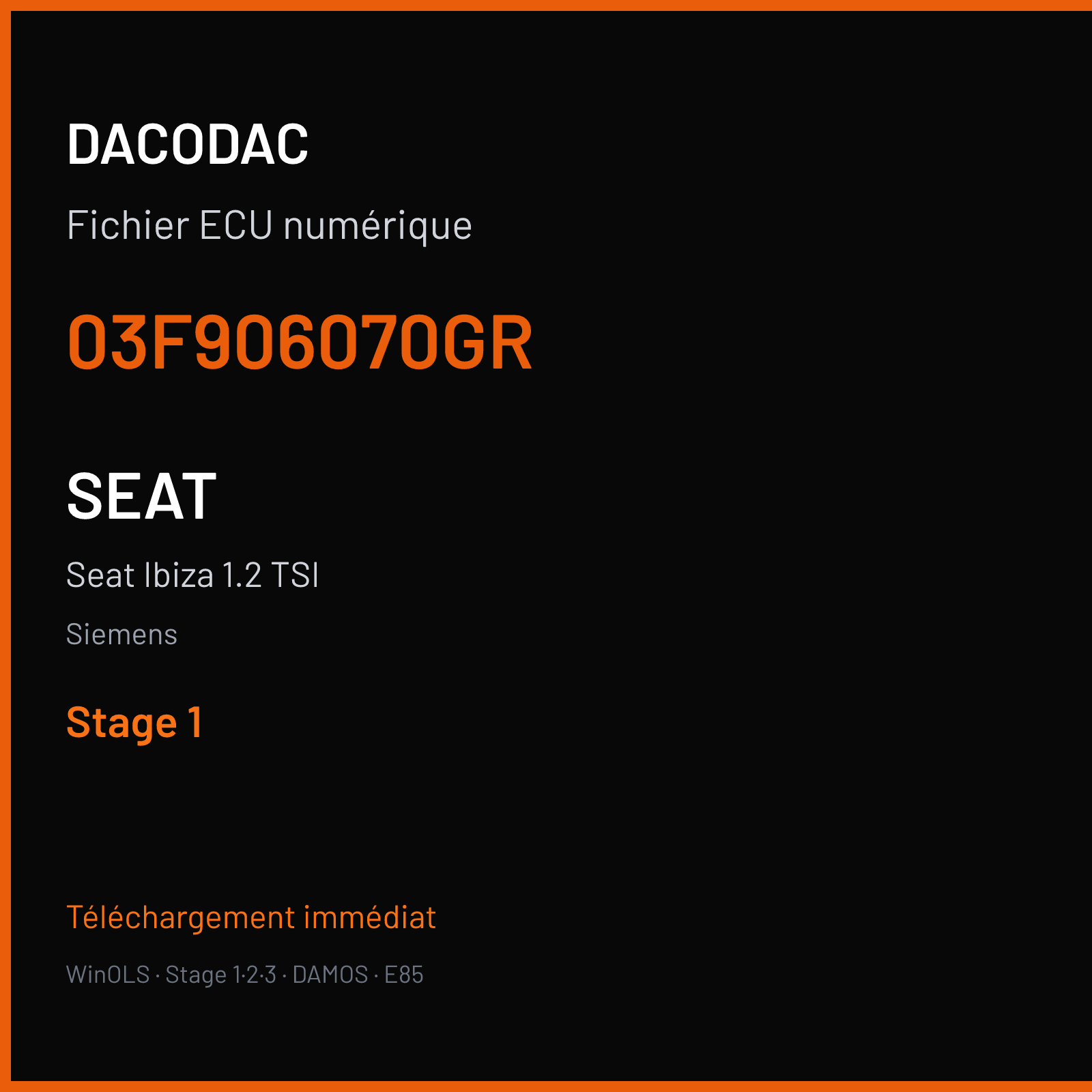 Seat Ibiza 1.2 TSI (2011) — Siemens — 03F906070GR — Stage 1
