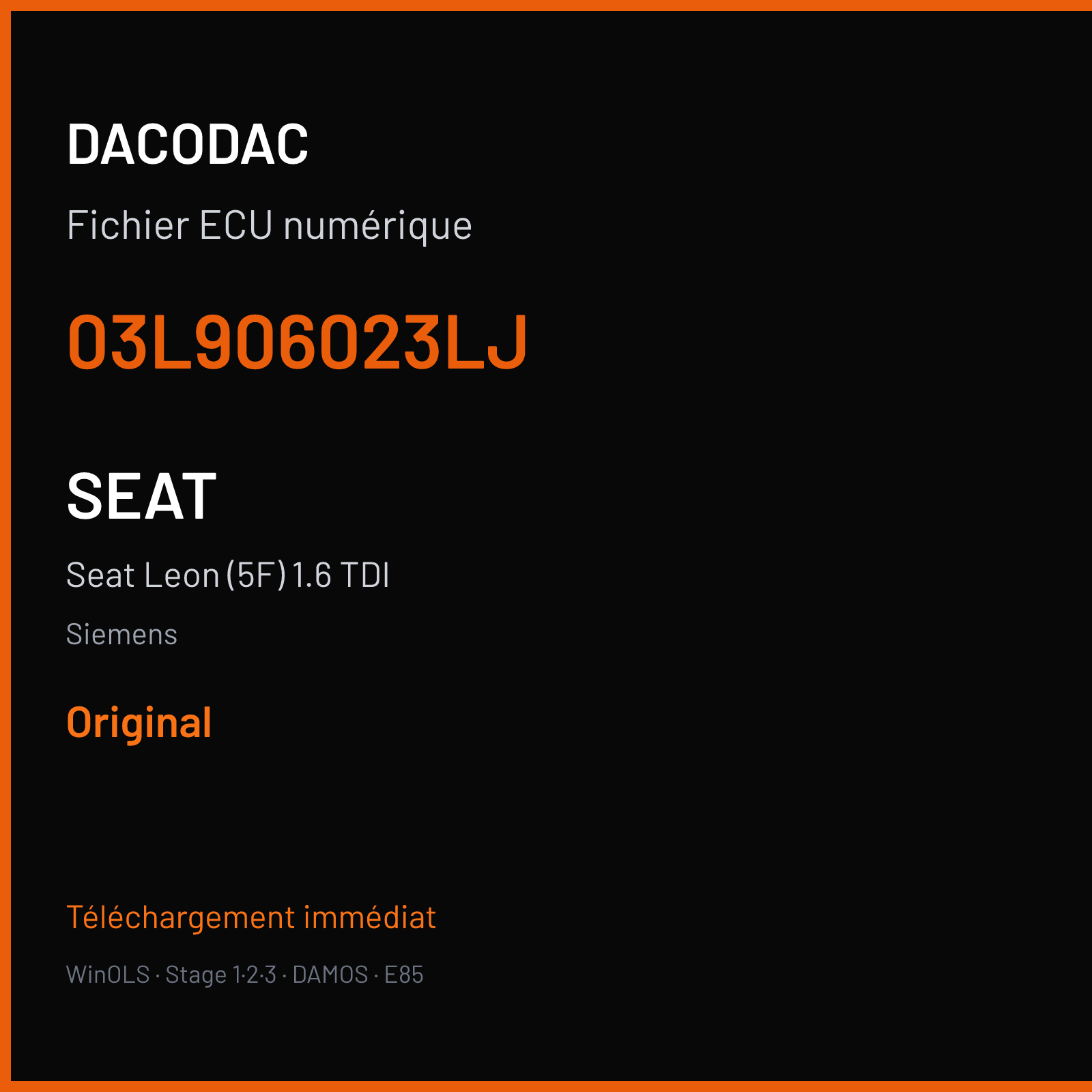 Seat Leon (5F) 1.6 TDI (2012) — Siemens — 03L906023LJ — Original