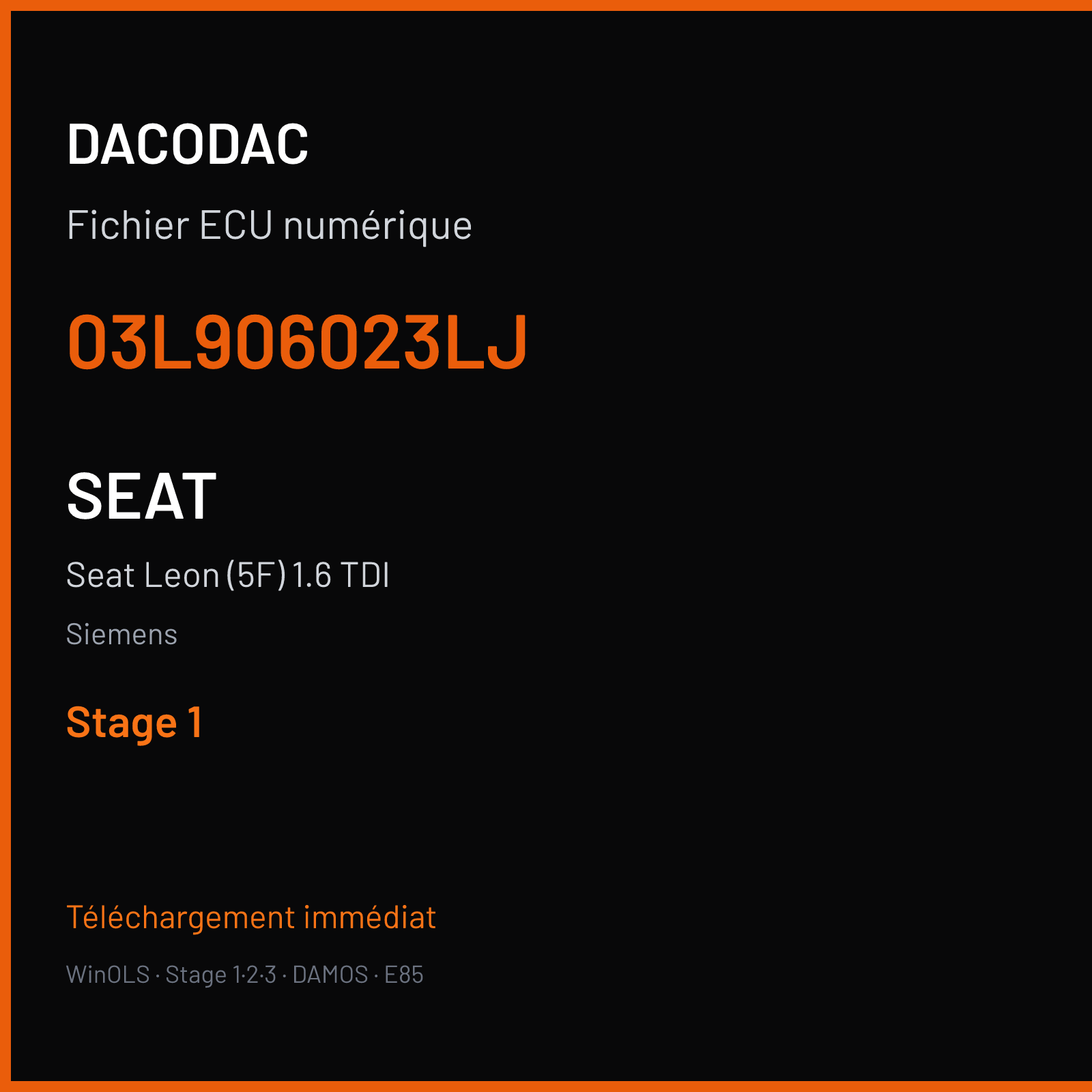 Seat Leon (5F) 1.6 TDI (2012) — Siemens — 03L906023LJ — Stage 1