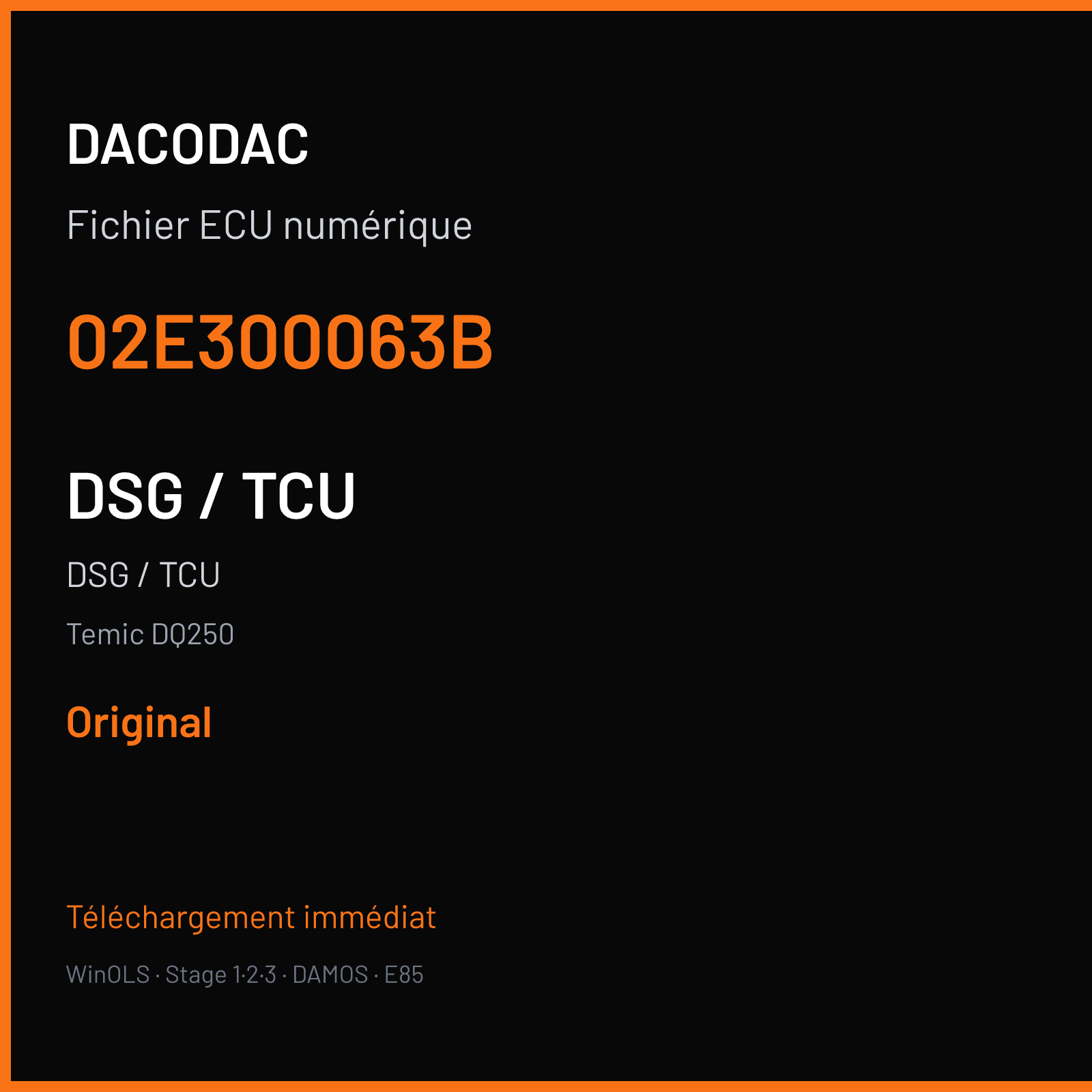 DSG / TCU — Temic DQ250 — 02E300063B — Original