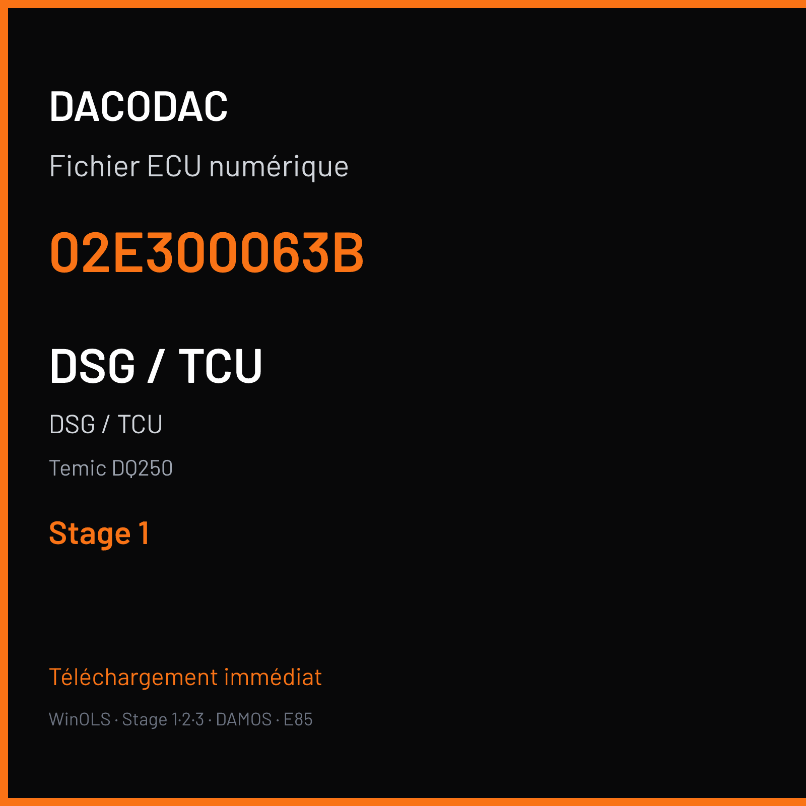 DSG / TCU — Temic DQ250 — 02E300063B — Stage 1