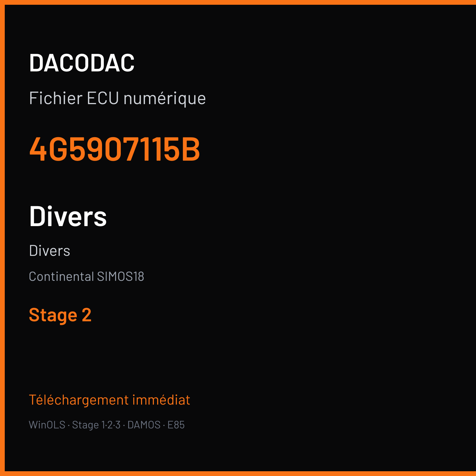 Divers — Continental SIMOS18 — 4G5907115B — Stage 2