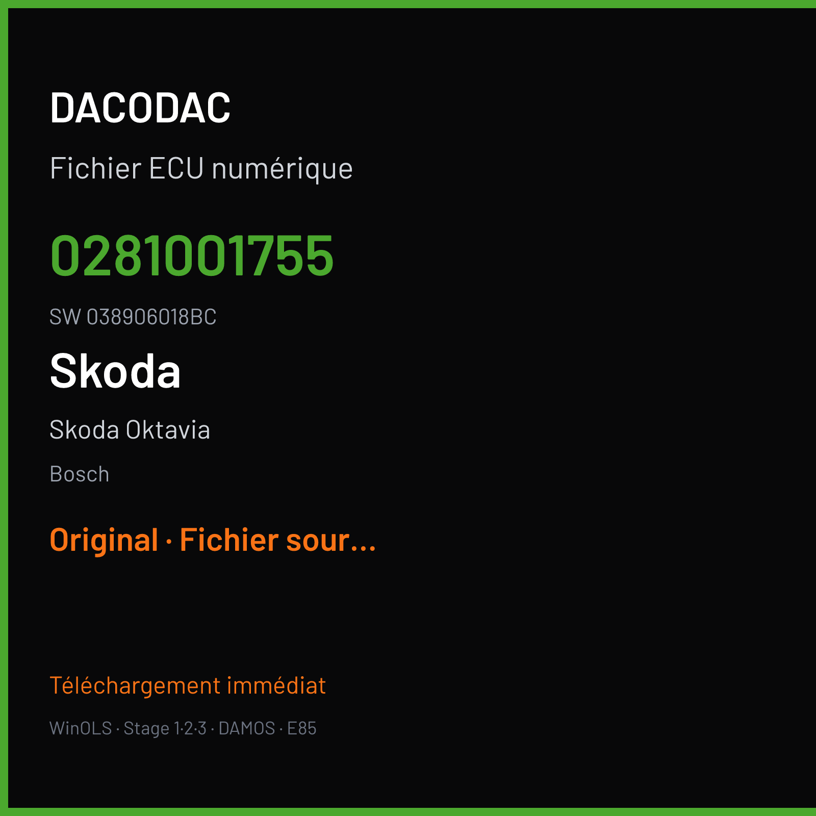 Skoda Oktavia — Bosch — 0281001755 · 038906018BC — Original