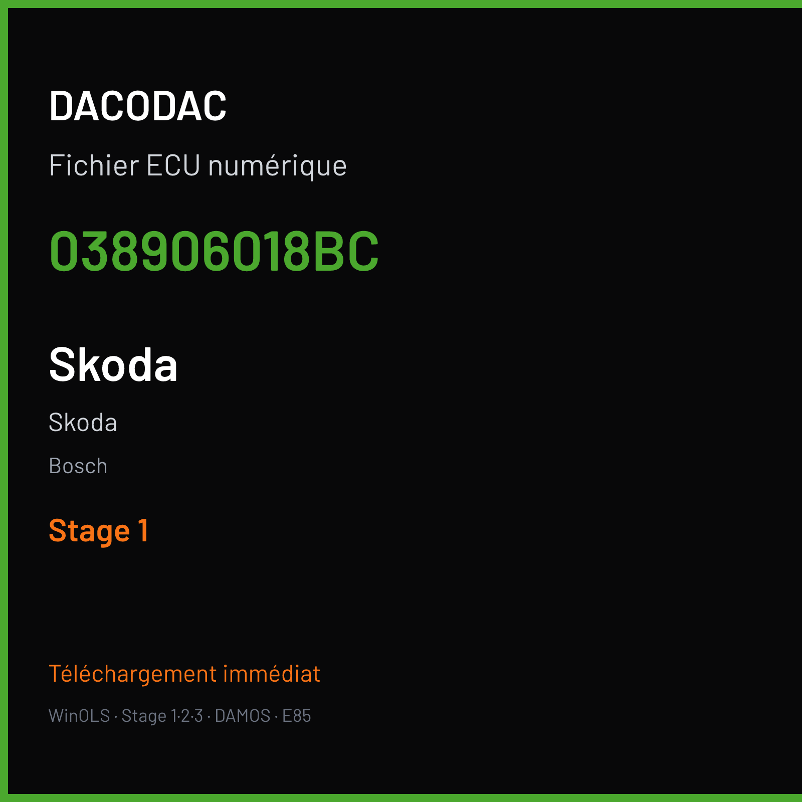Skoda — Bosch — 038906018BC — Stage 1